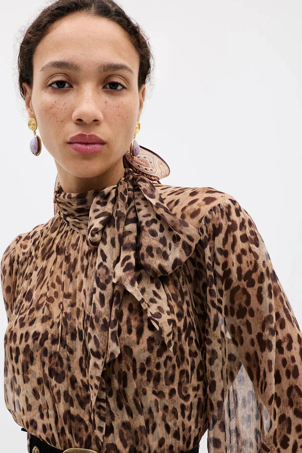 Anaya Mini Dress in Mila Leopard Brown — view 4