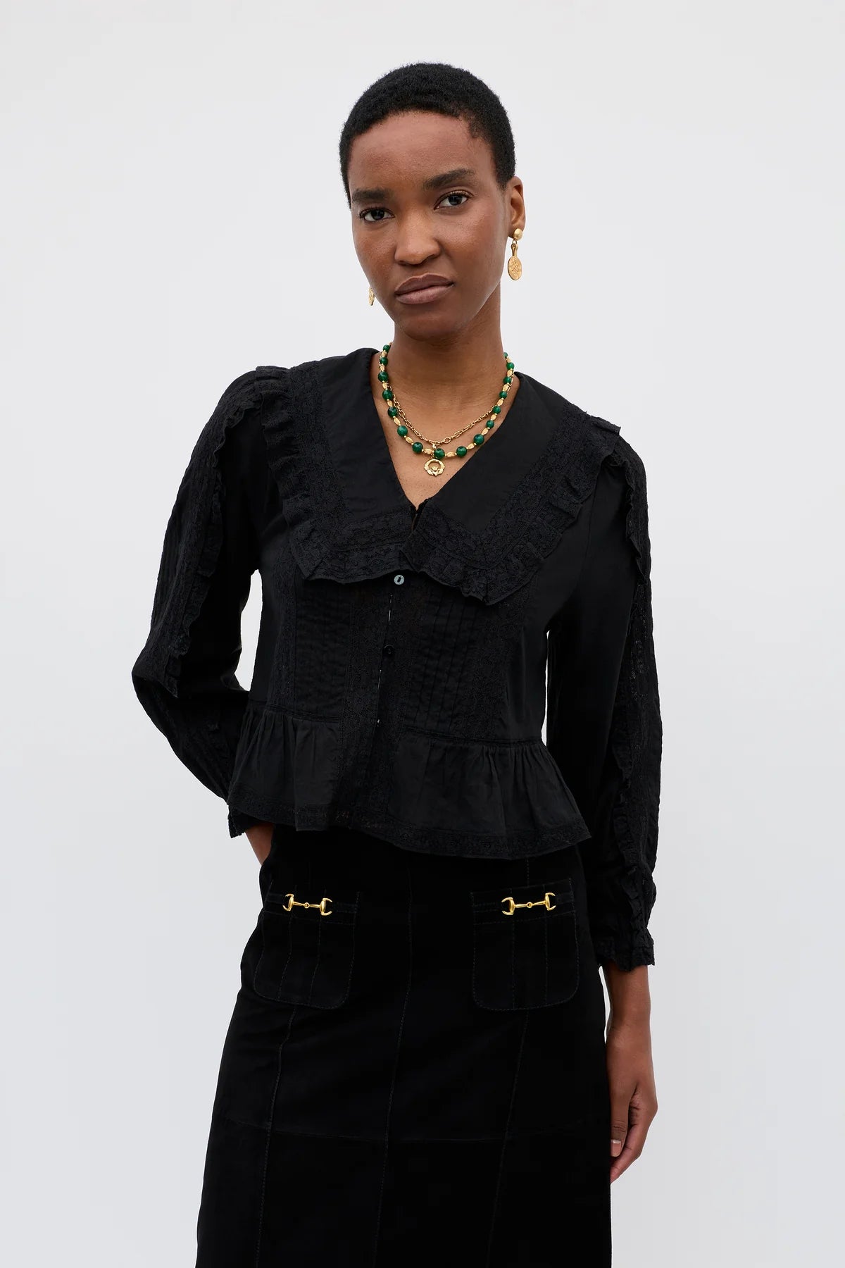 Maribelle Top in Black — front view