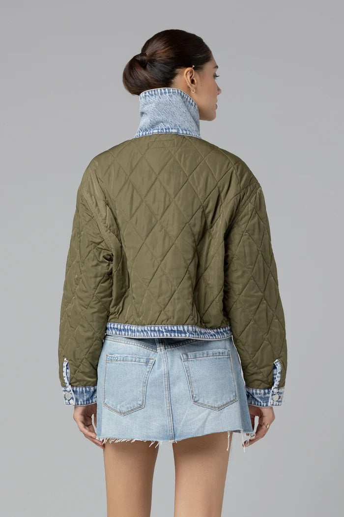Ice Cold Quilted Jacket in Light Indigo Juniper — view 3