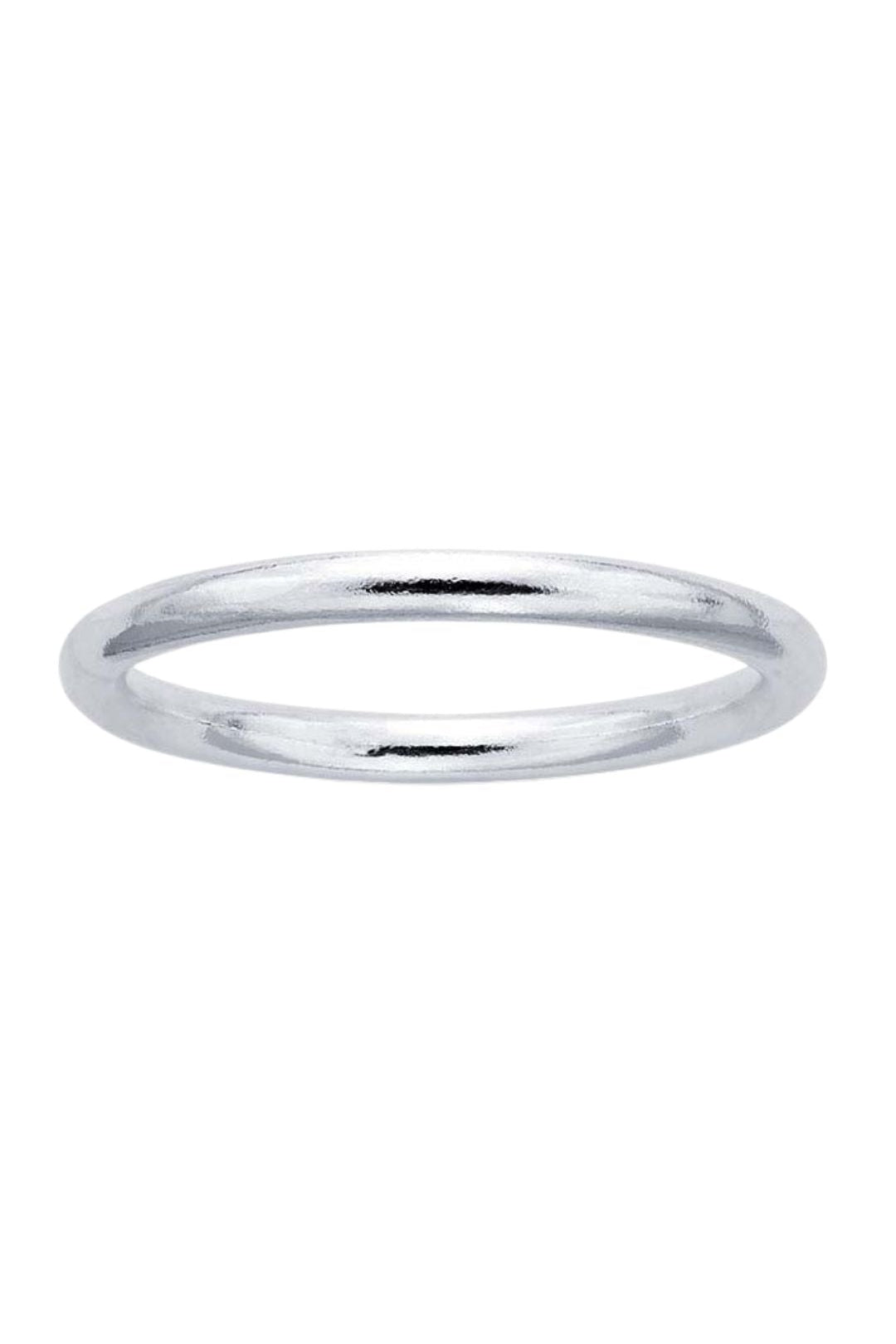 Sterling Silver 2mm Stackable Band — front view