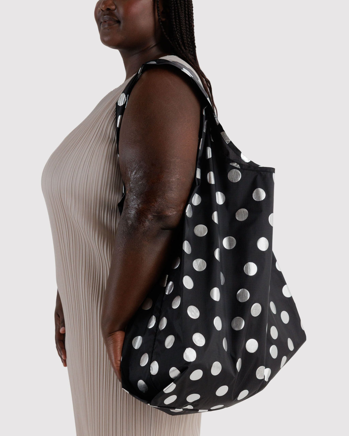 Big Baggu in Silver Metallic Polka Dot — view 2