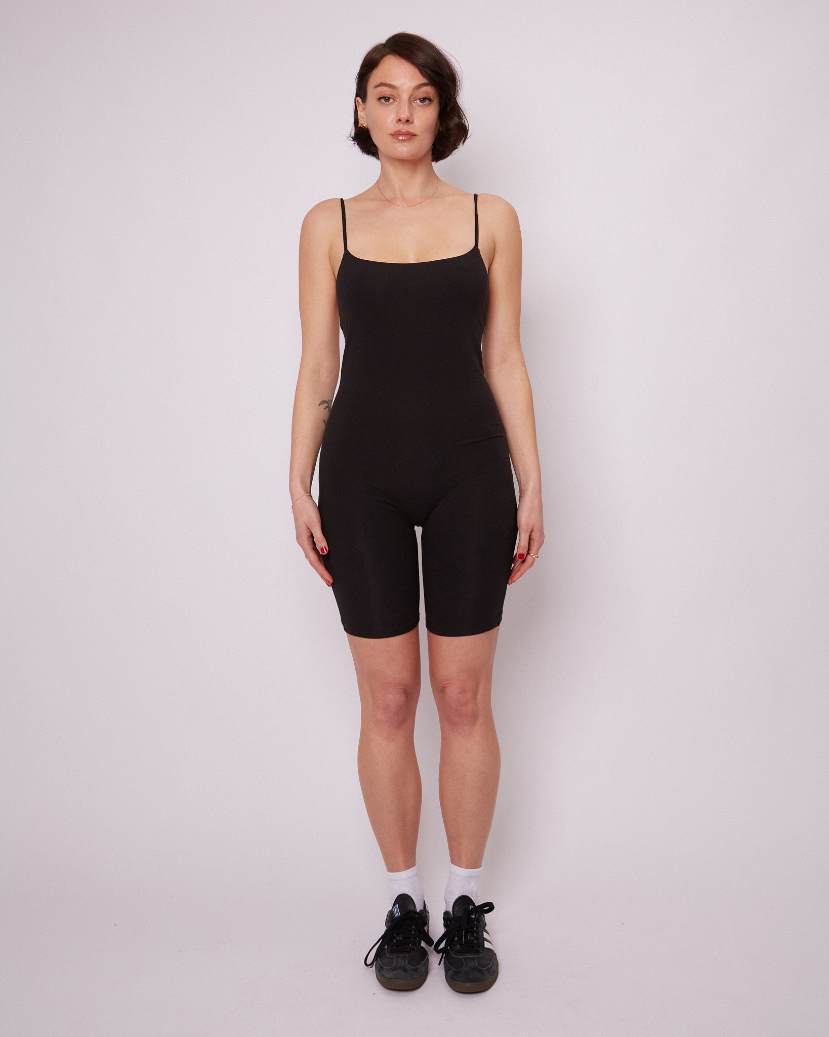 Zaria Short Catsuit in Black — view 4