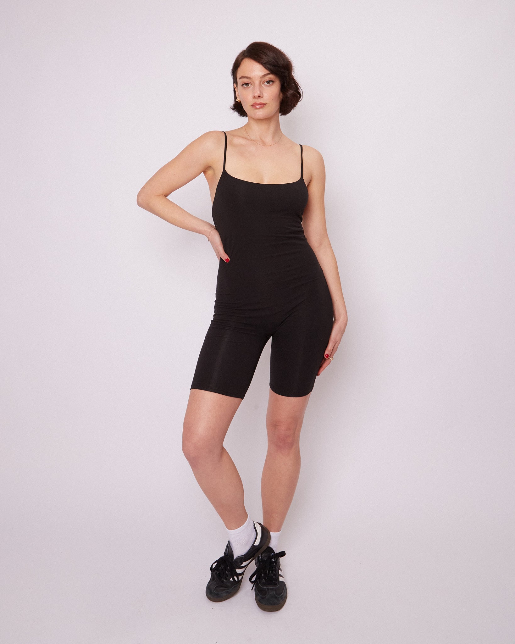 Zaria Short Catsuit in Black