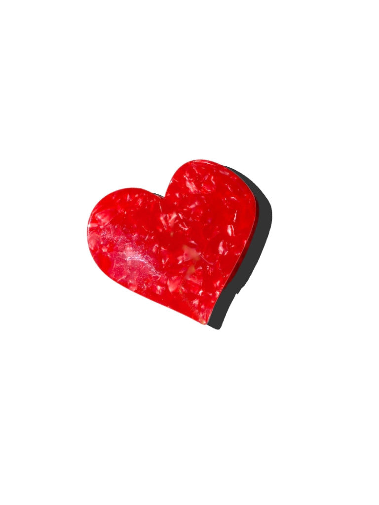Heart Acetate Claw Hair Clip