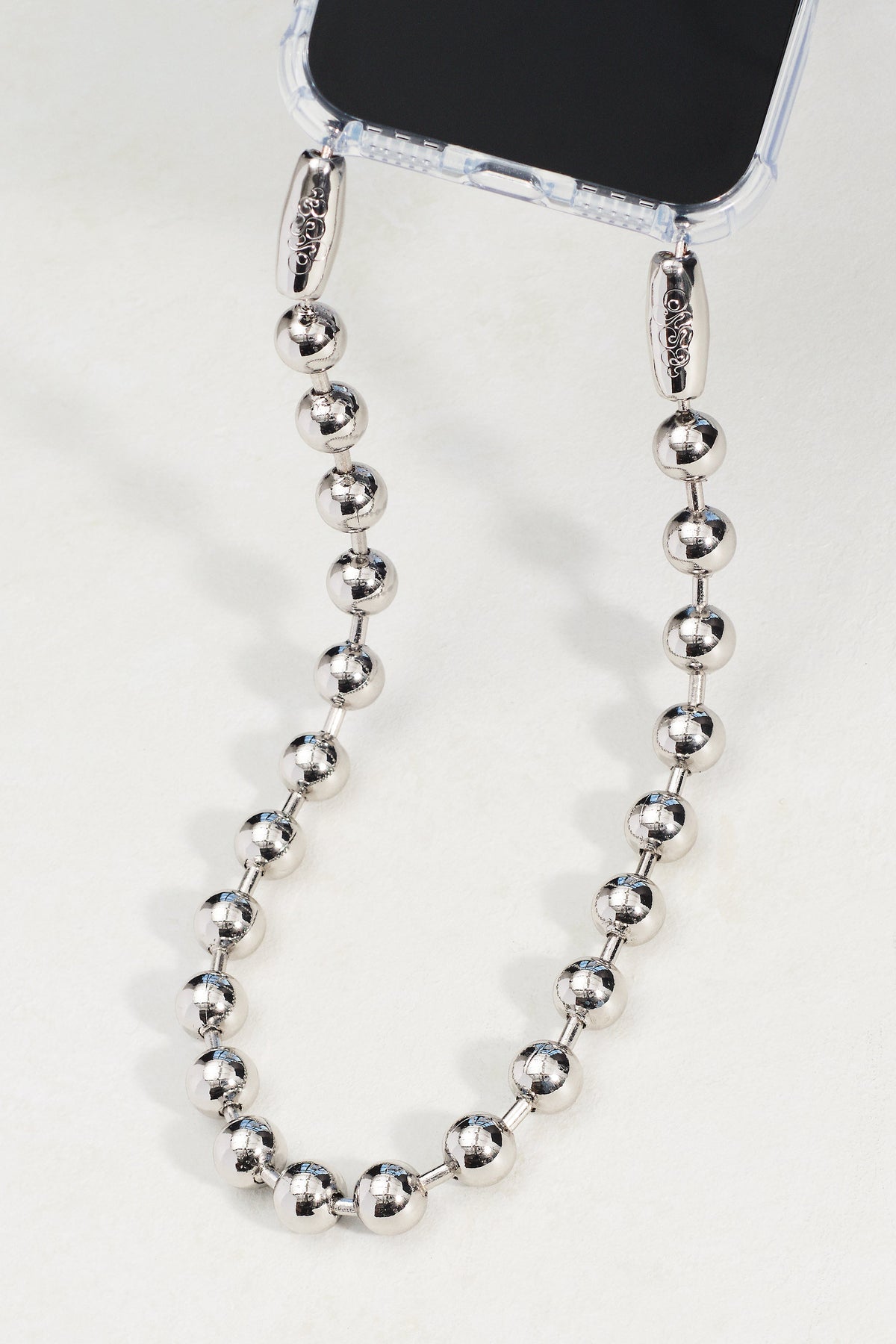 Exploded Ballchain Wristlet Phone Strap in Rhodium — view 1
