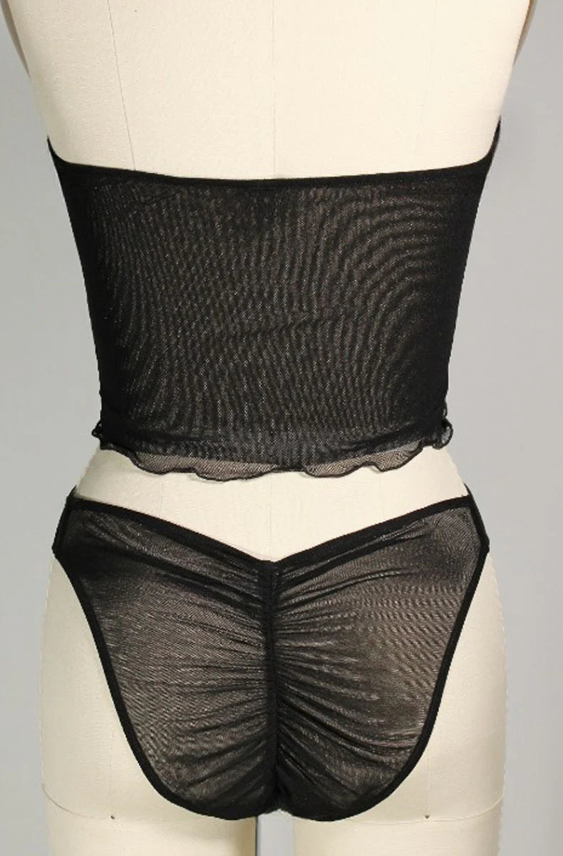 Tulle Arrow Brief 1 Ply in Black