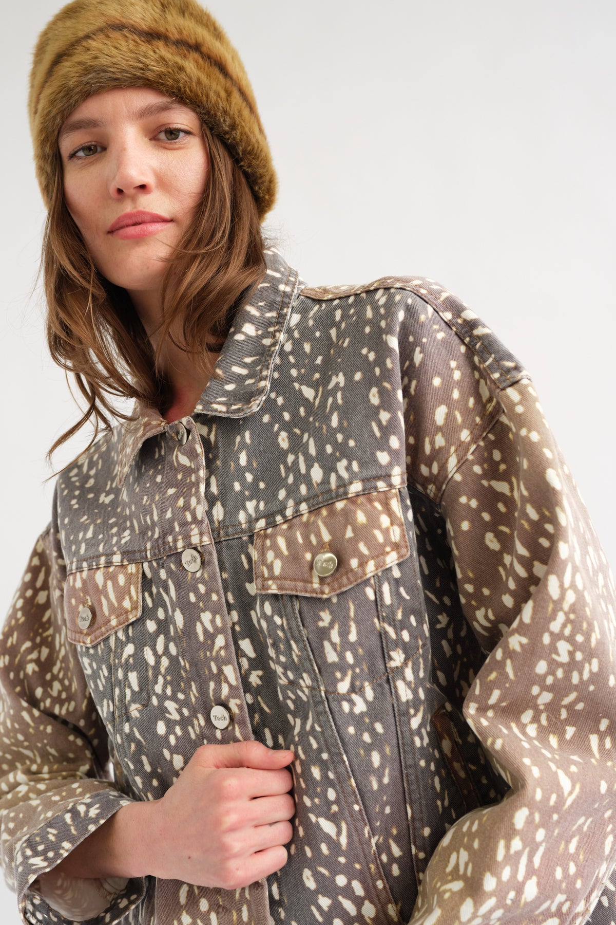 Munar Printed Denim Jacket by Tach Clothing, view 5