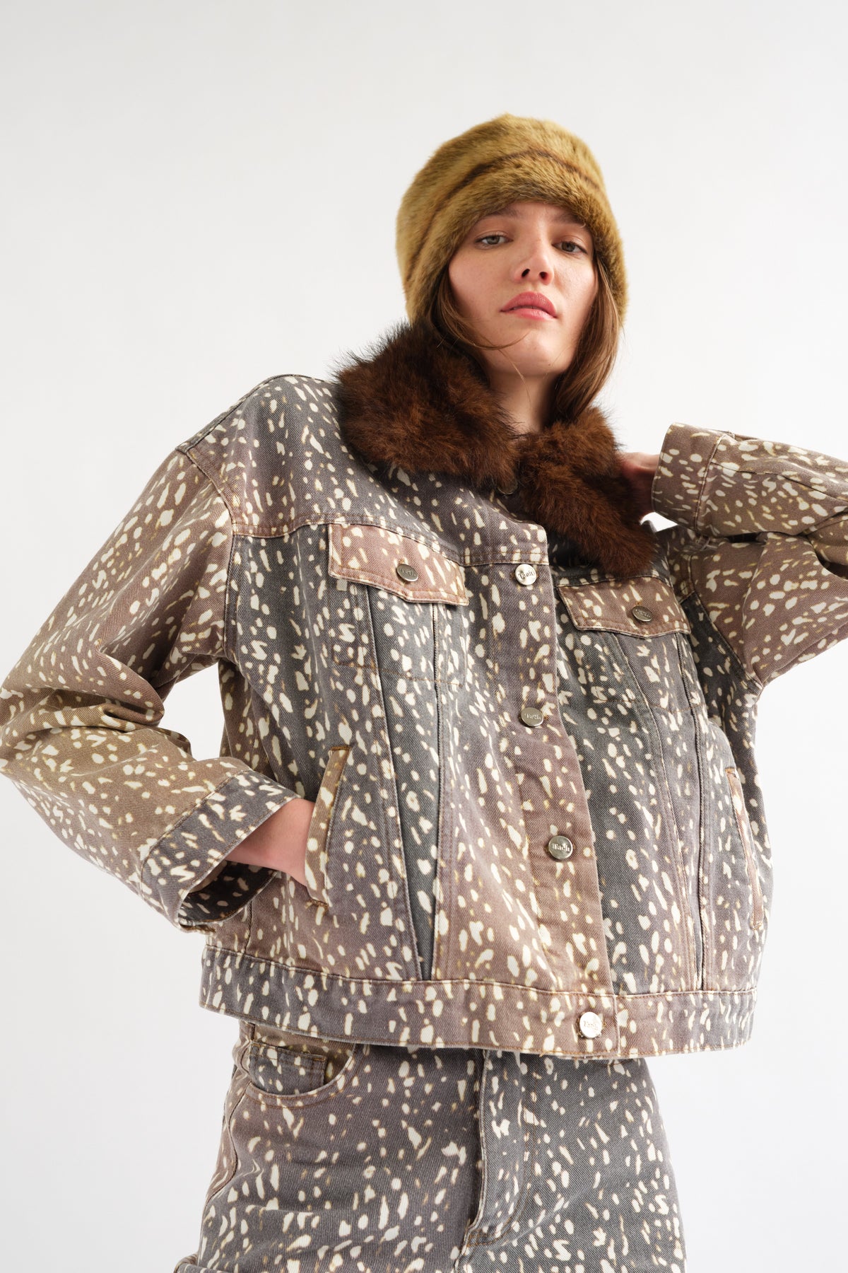Munar Printed Denim Jacket by Tach Clothing, view 1