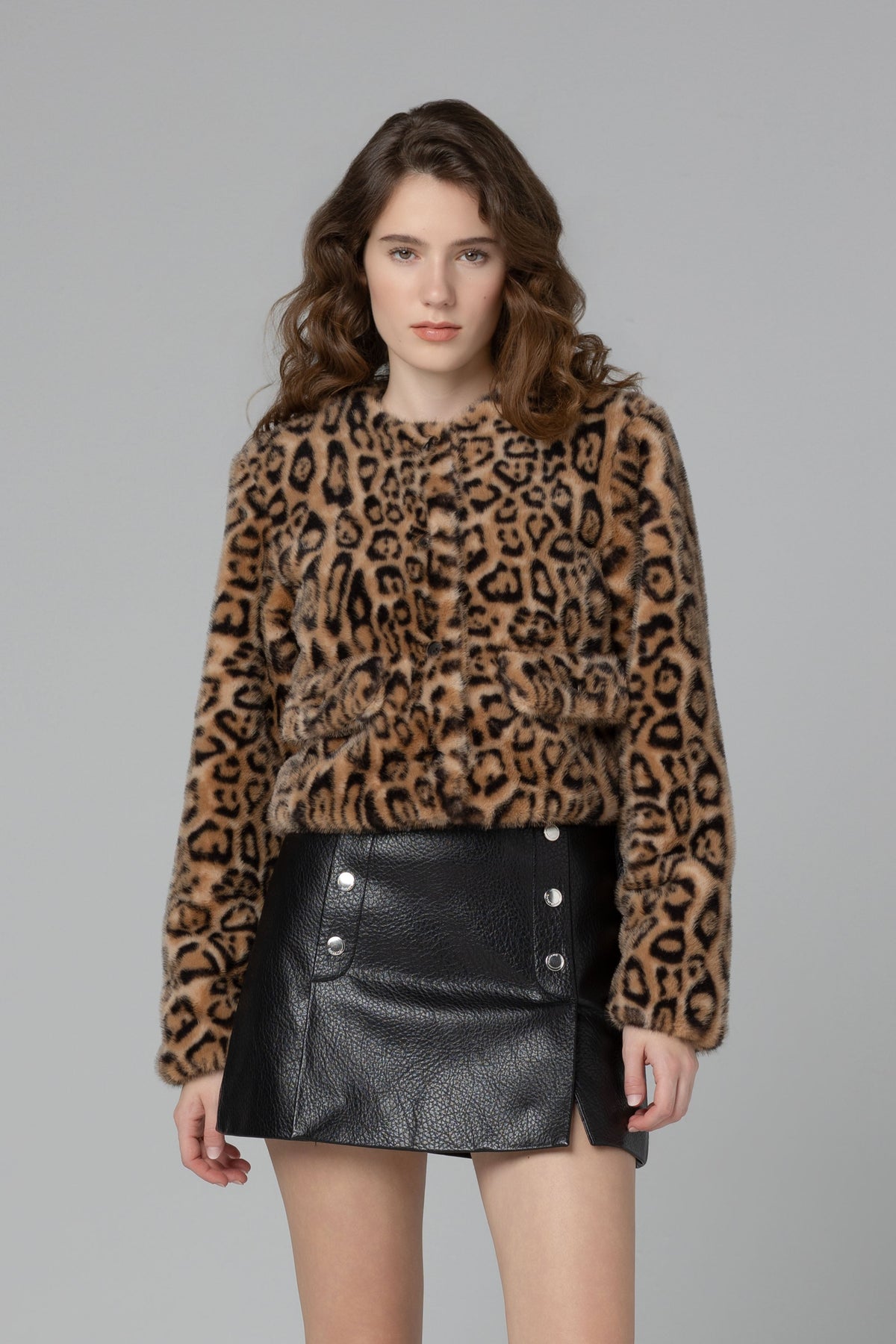 Animal Instinct Faux Fur Jacket in Leopard — view 4