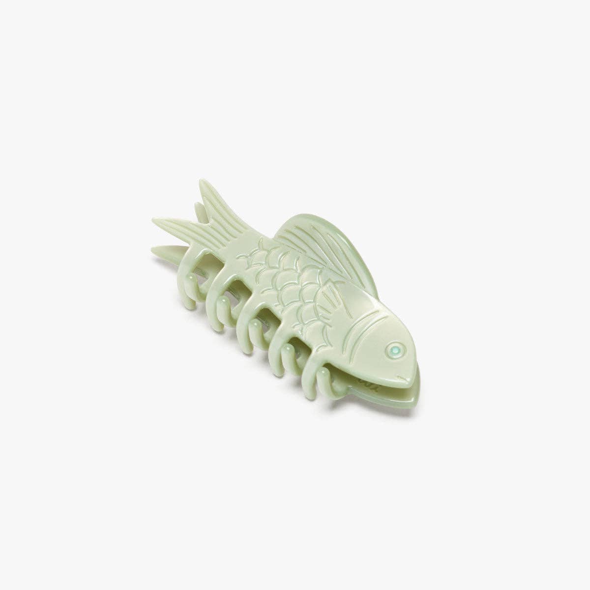 Jade Green Fish Mini Acetate Hair Claw Clip Opal Rhinestones — view 3