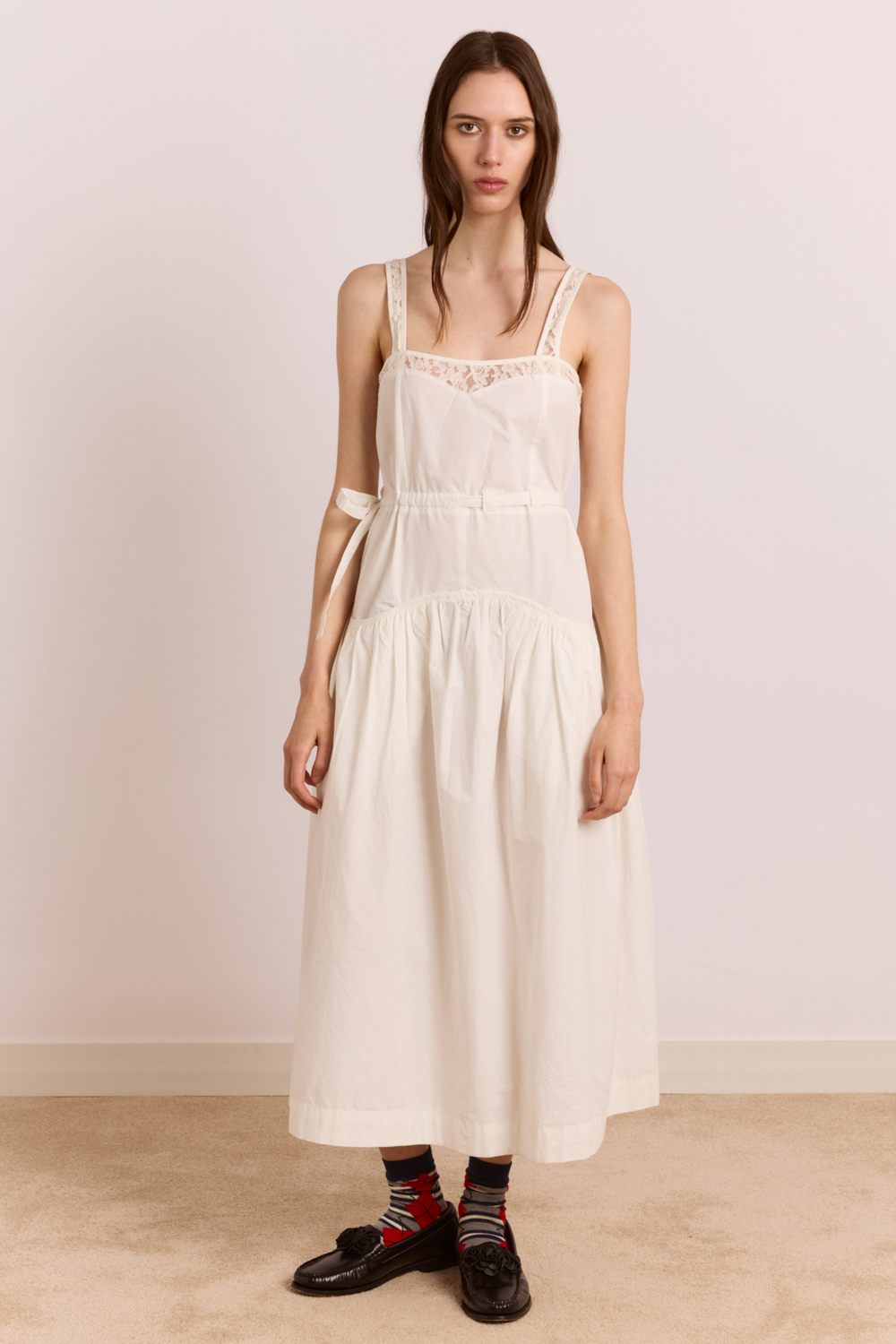 Campbell Midi Dress in White