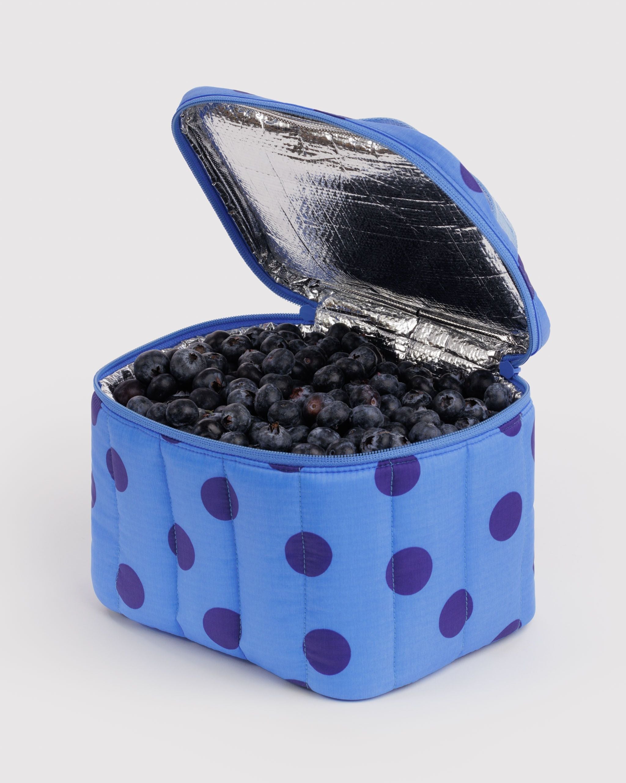 Baggu Puffy Lunch Bag in Blue Polka Dot — view 2