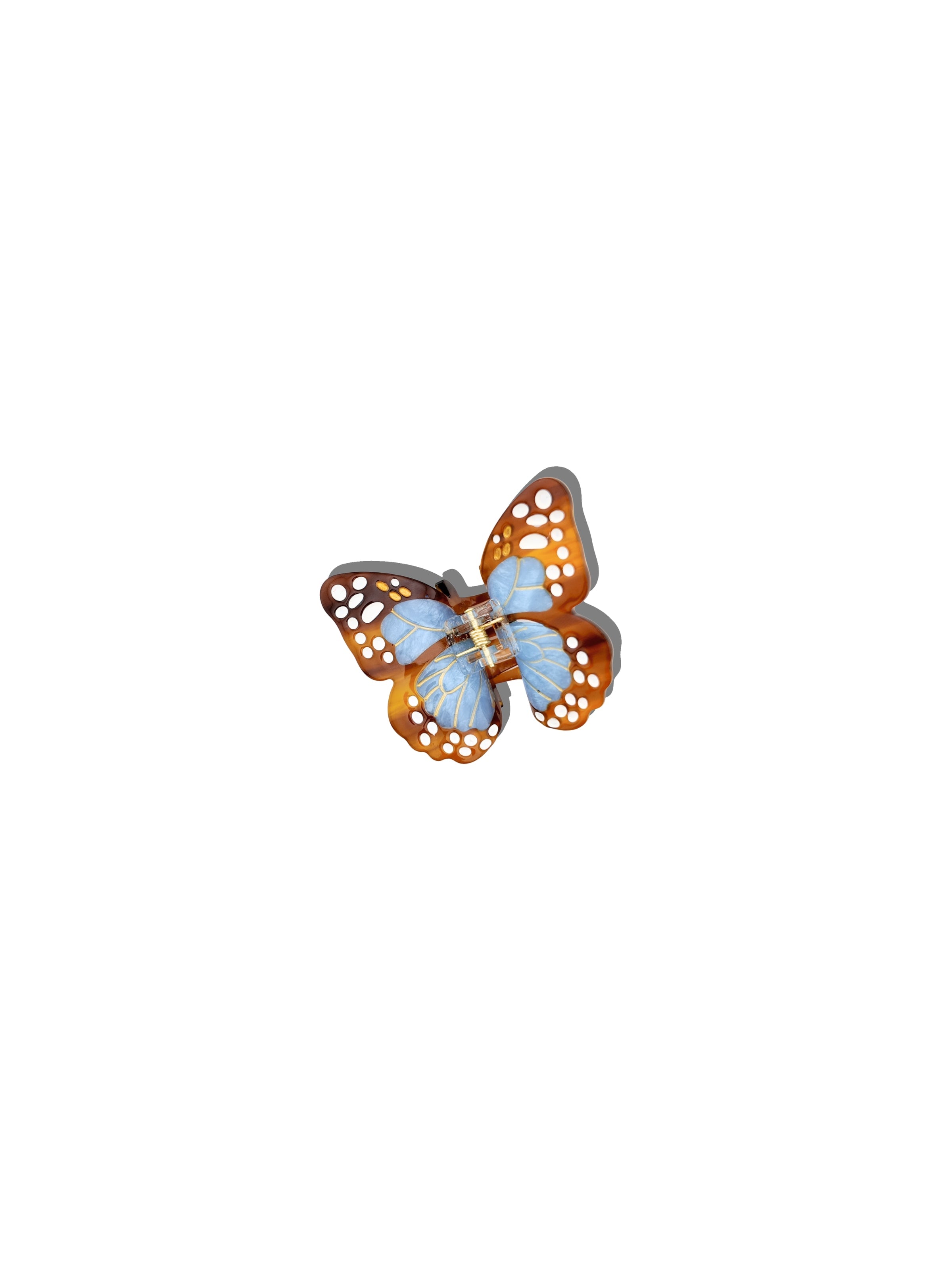 Solar Eclipse Mini Boho Monarch Claw Clip in Baby Blue