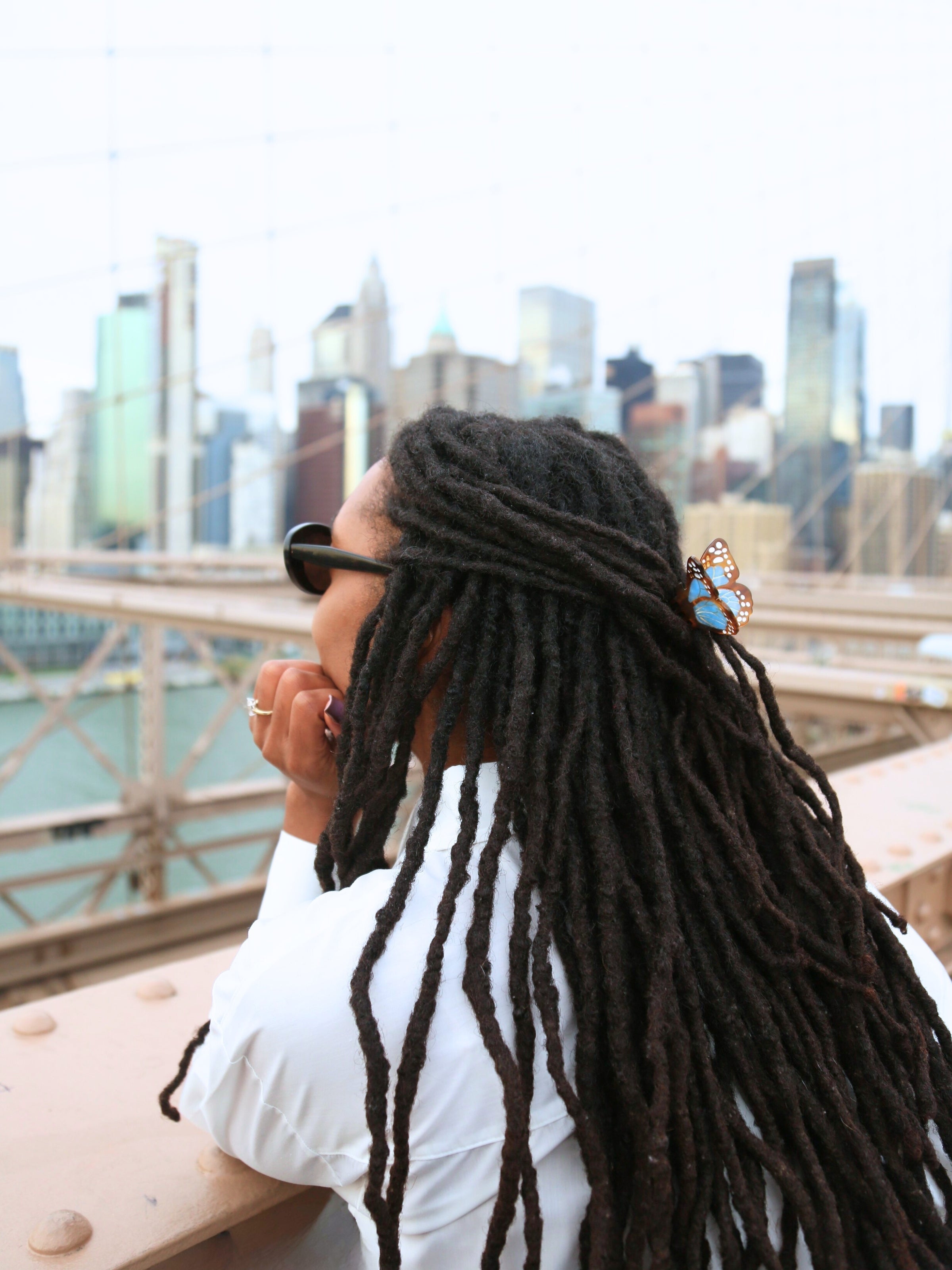 Mini Boho Monarch Claw Clip in Baby Blue — view 4