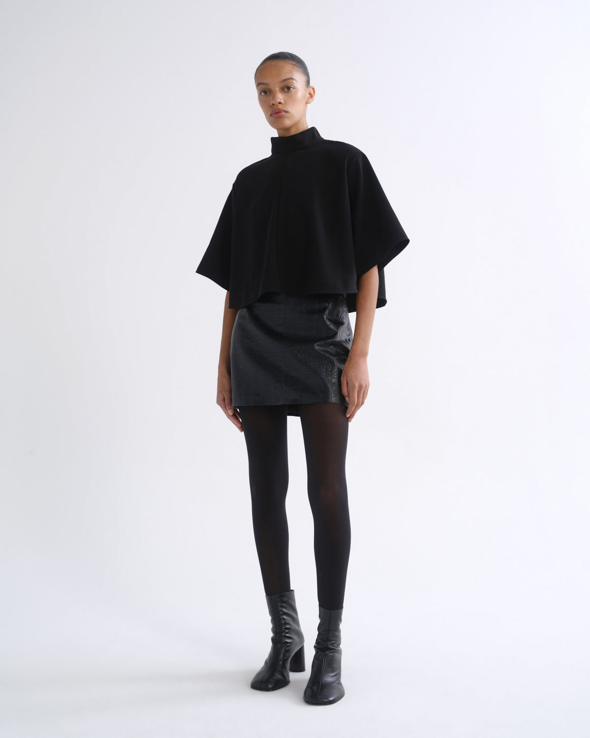 Verica Mini Skirt in Croc — view 6