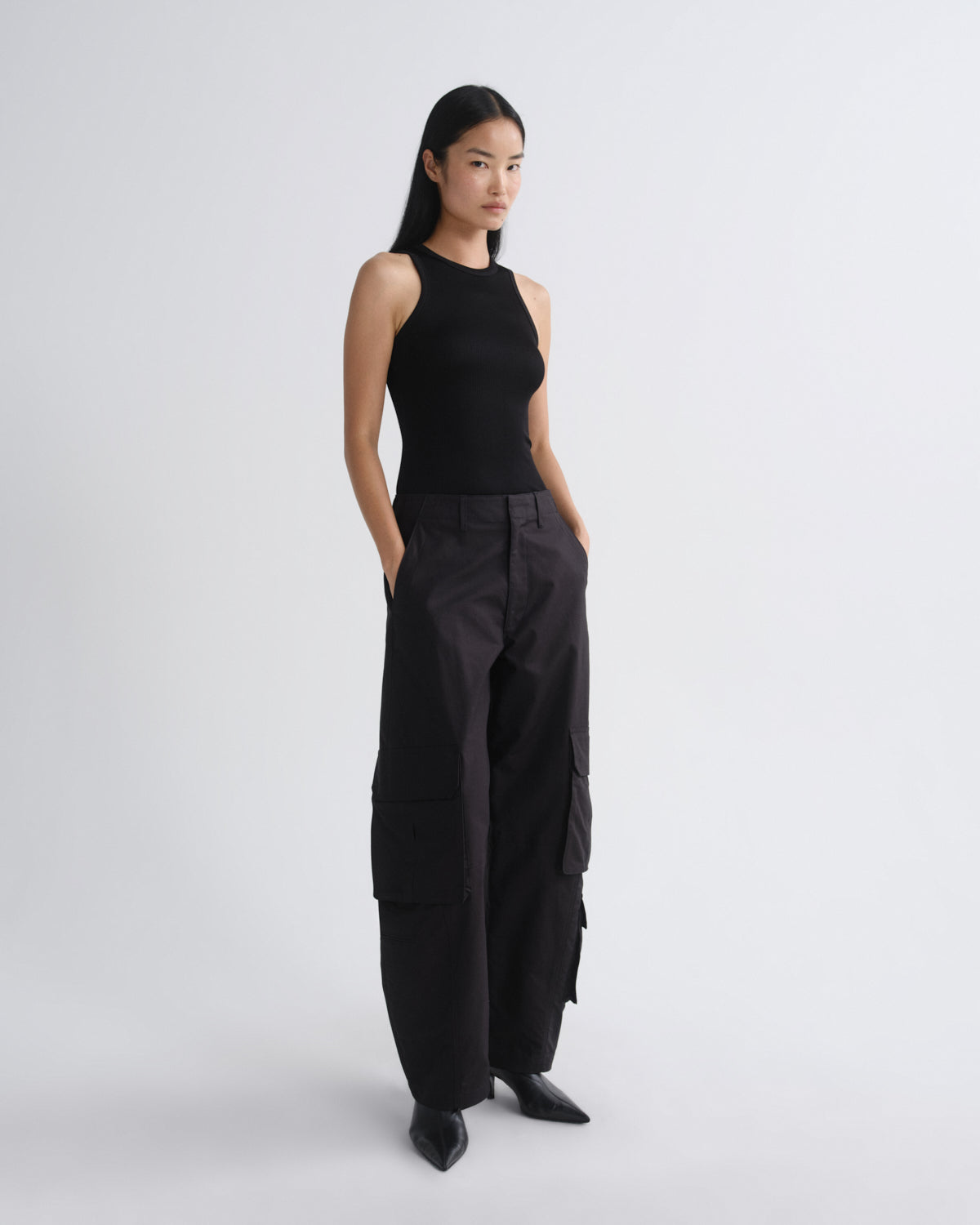 Ambika Utility Pant in Sateen in Black — view 4