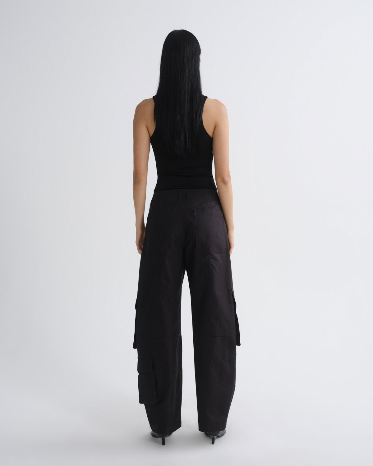Ambika Utility Pant in Sateen in Black — view 2