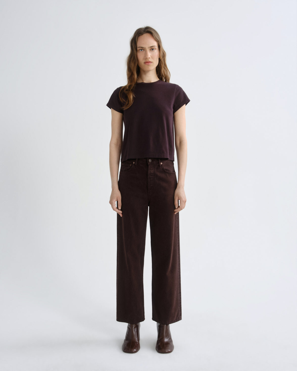 Ren High Rise Wide Leg Flyweight in Sloe Berry — view 1