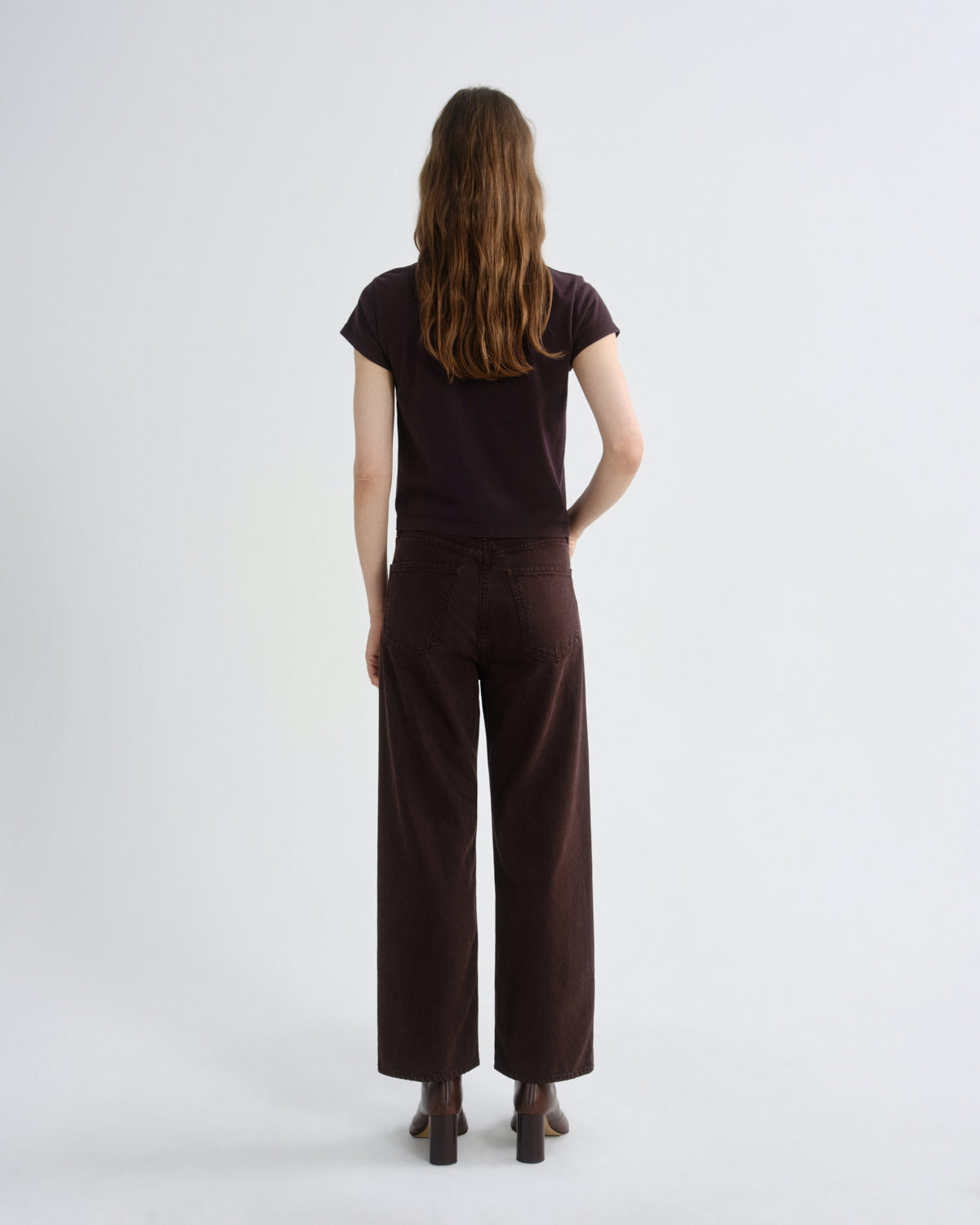 Ren High Rise Wide Leg Flyweight in Sloe Berry — view 2