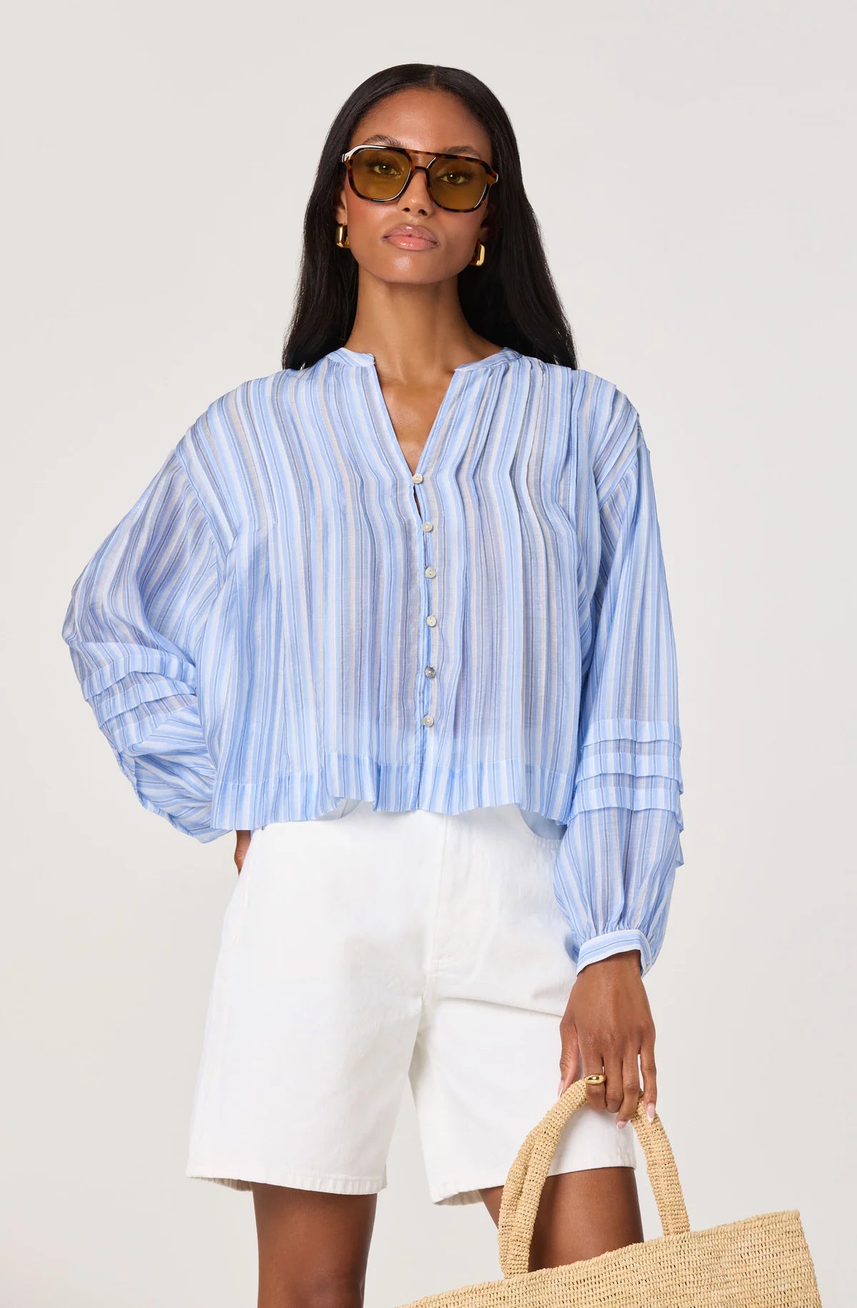 Ericka Top in Blue Stripe