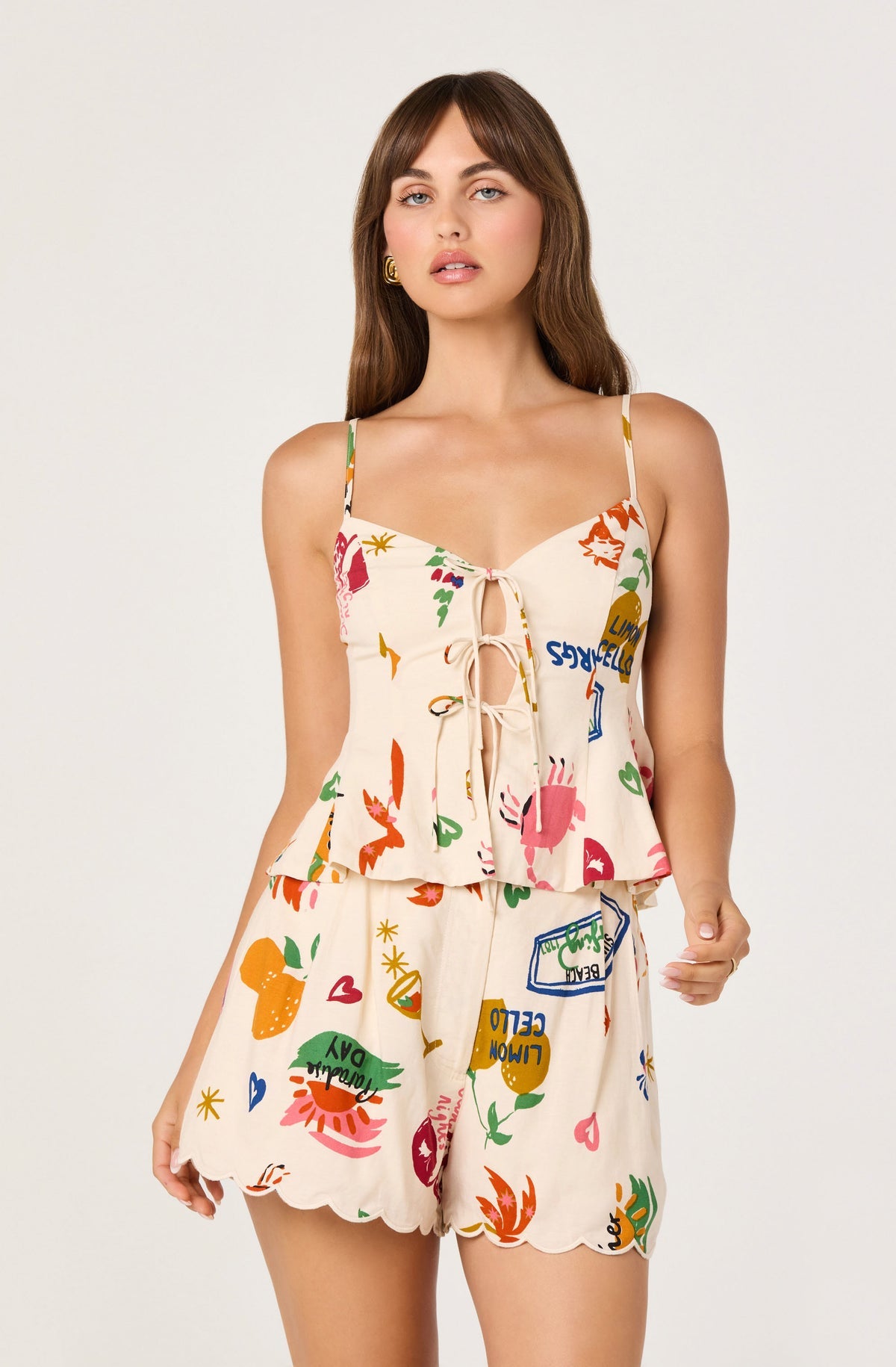 Alma Printed V-Neck Tank Top