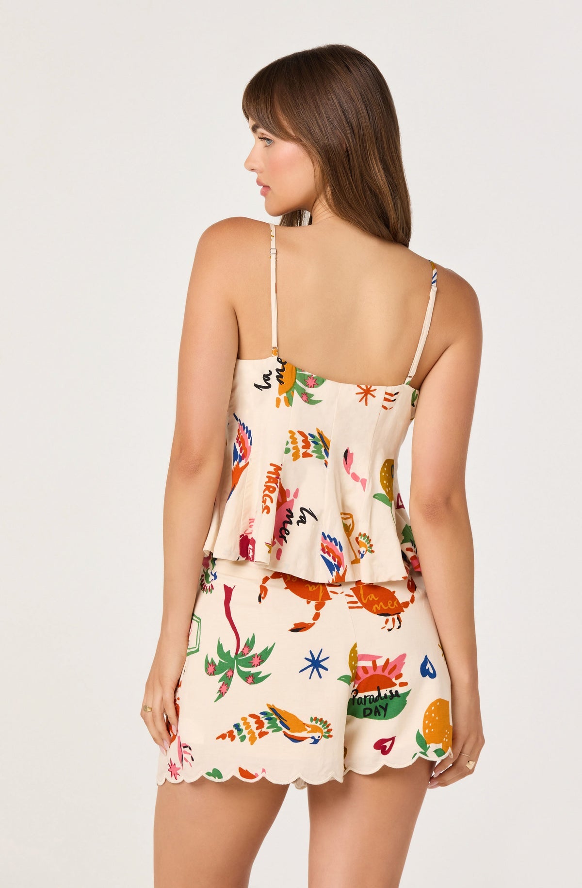 Alma Printed V-Neck Tank Top — view 5