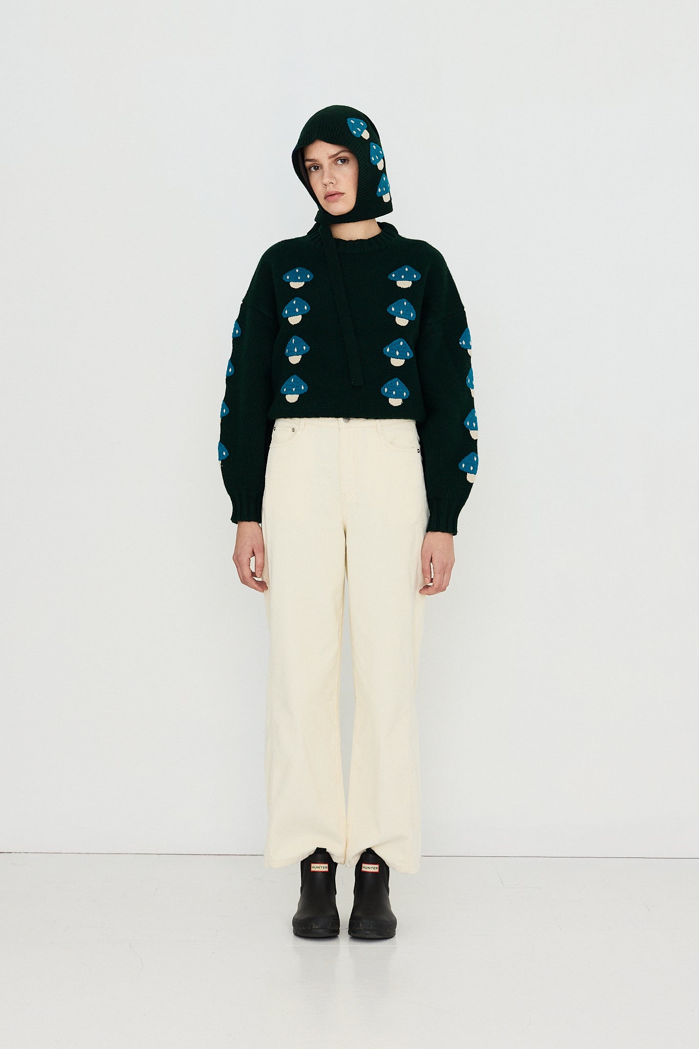 The Tiny Big Sister Mushrooms Sweater in Ink Blue - view 4