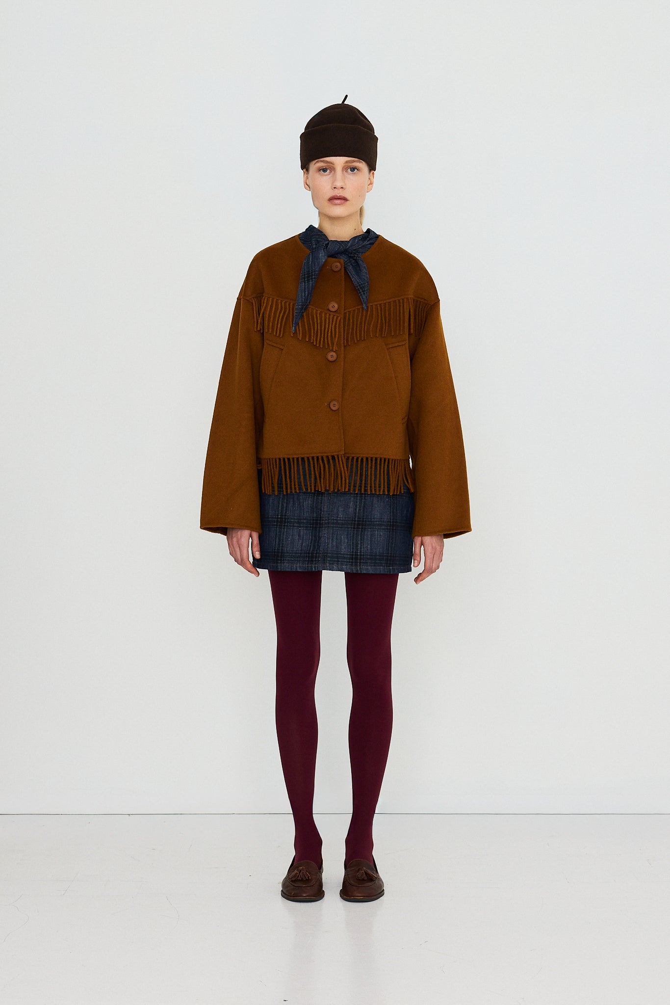 Frills Short Coat in Bronze — The Tiny Big Sister — view 3