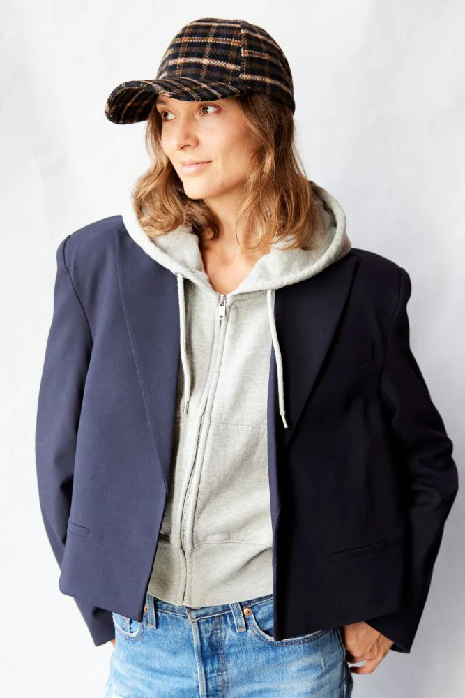 Check Cap in Navy