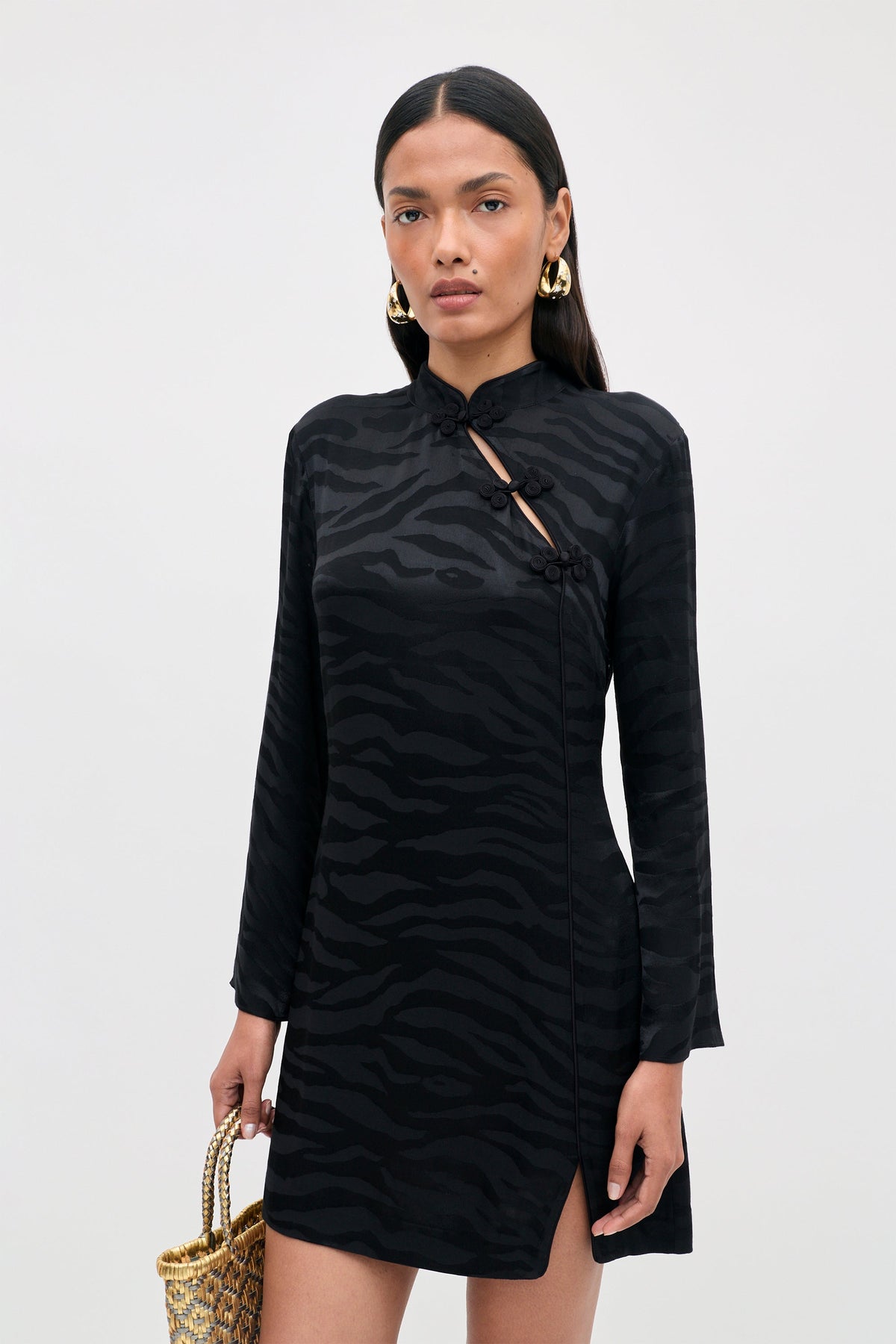 Brooklyn Dress in Cooper Jacquard Black — view 1