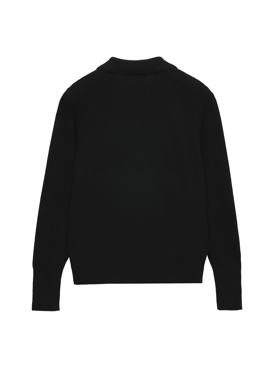 Classic Polo Sweater in Black — view 4