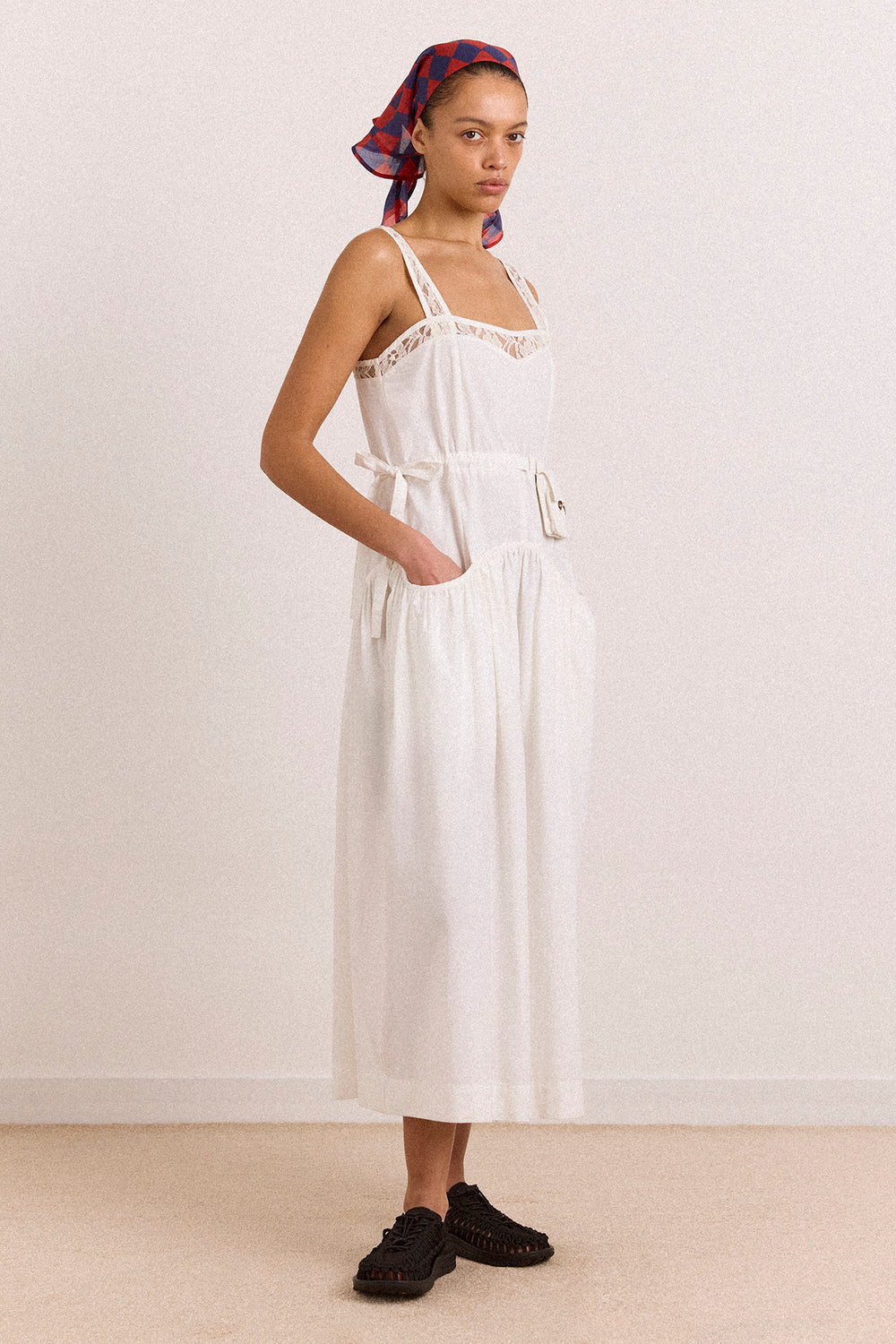 Campbell Midi Dress in White — view 5