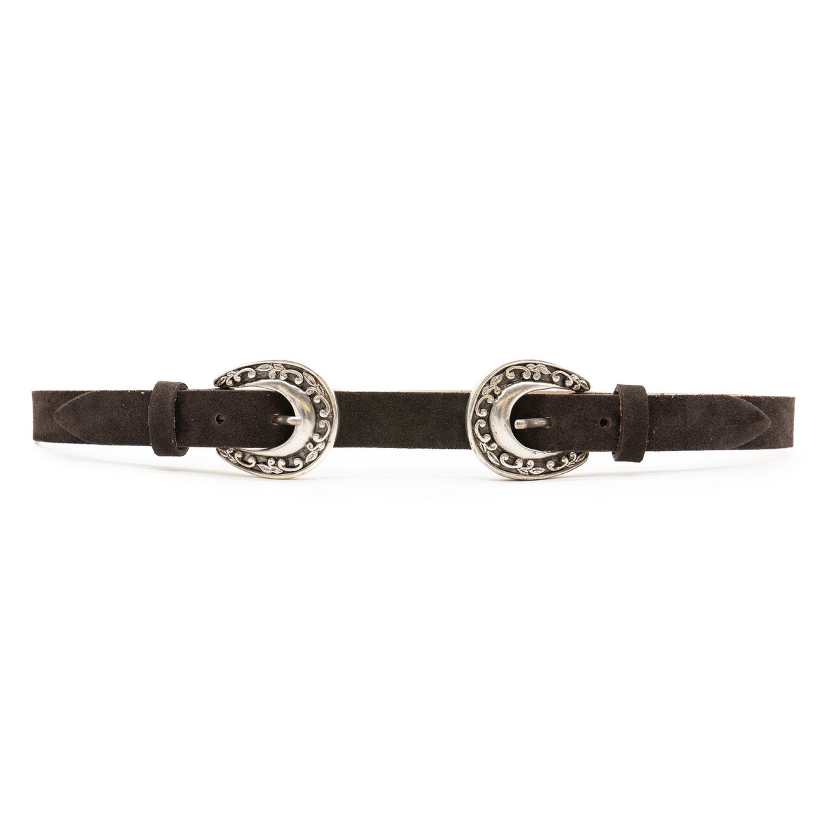 Birdie Double Buckle Belt in Coffee — view 1