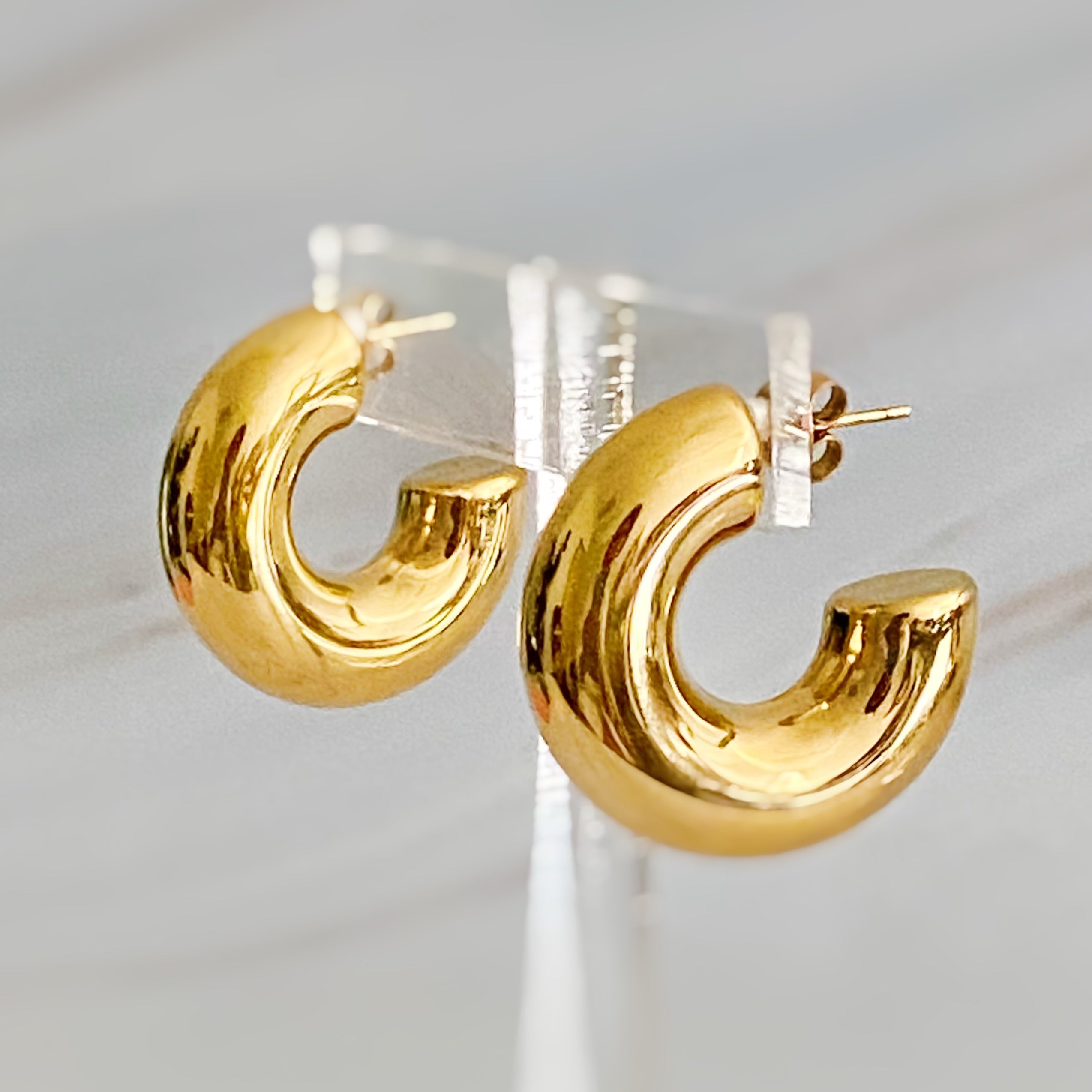 Polished Hollow Daily Hoop Earrings — view 5