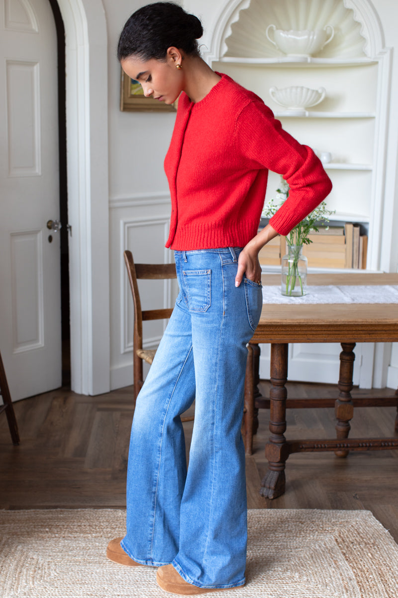 Little Atelier Cardigan in Poppy Red — view 3
