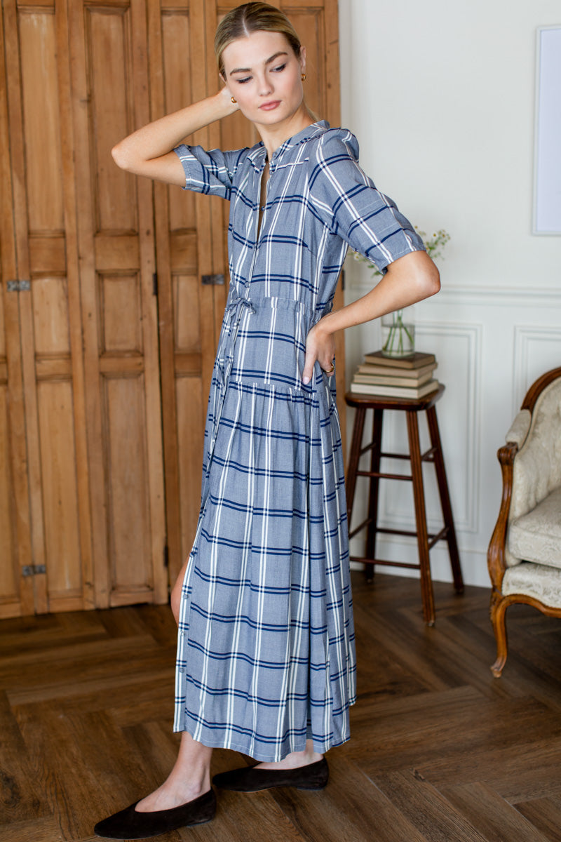 Lucy 4 Basque Dress in Skye Plaid — view 3