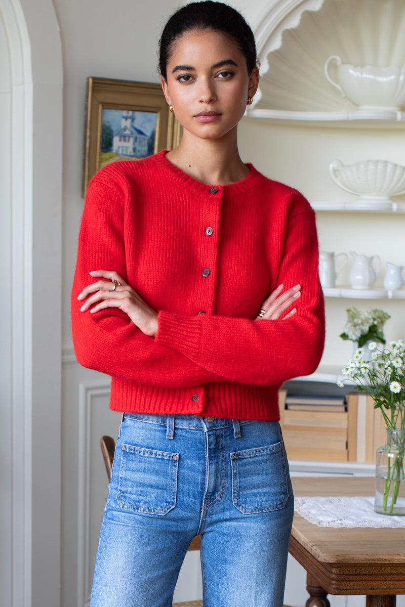 Little Atelier Cardigan in Poppy Red — view 2