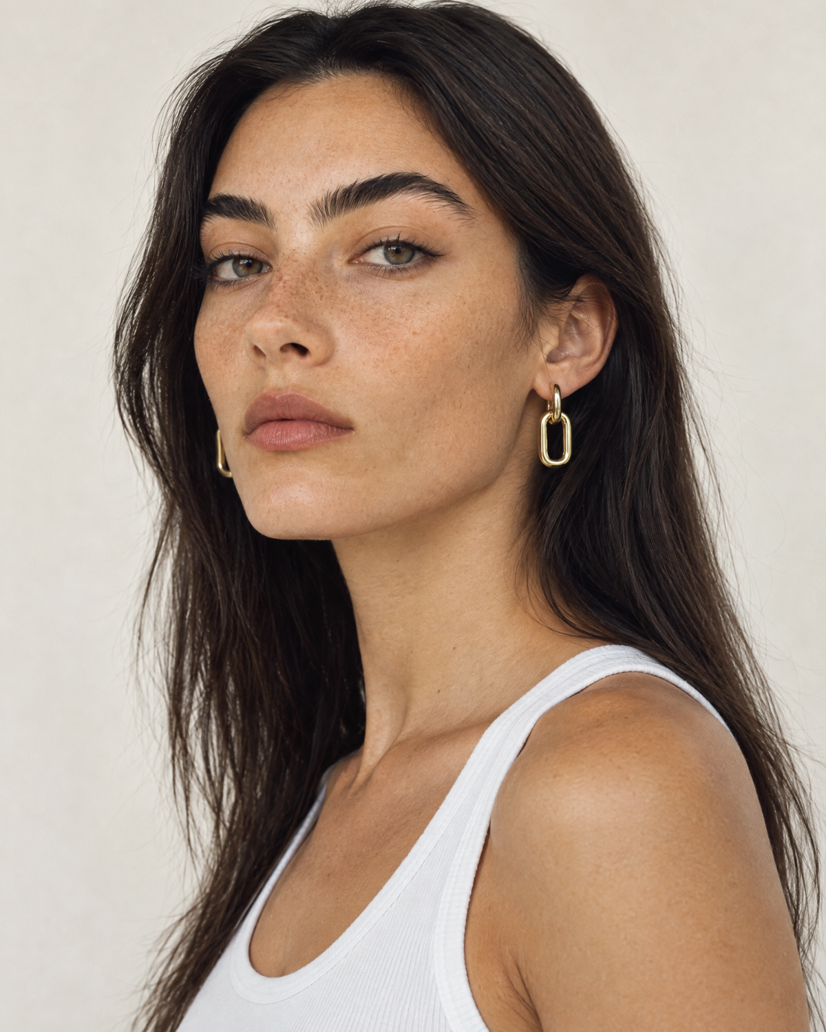 Gold Chain Link Hoops