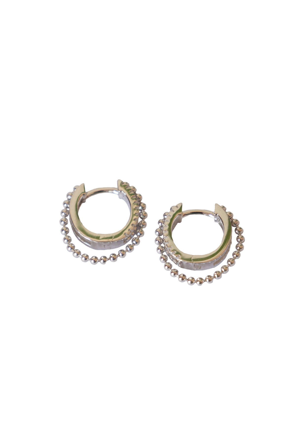 Sterling Silver Hug Hoops with Chain in Silver