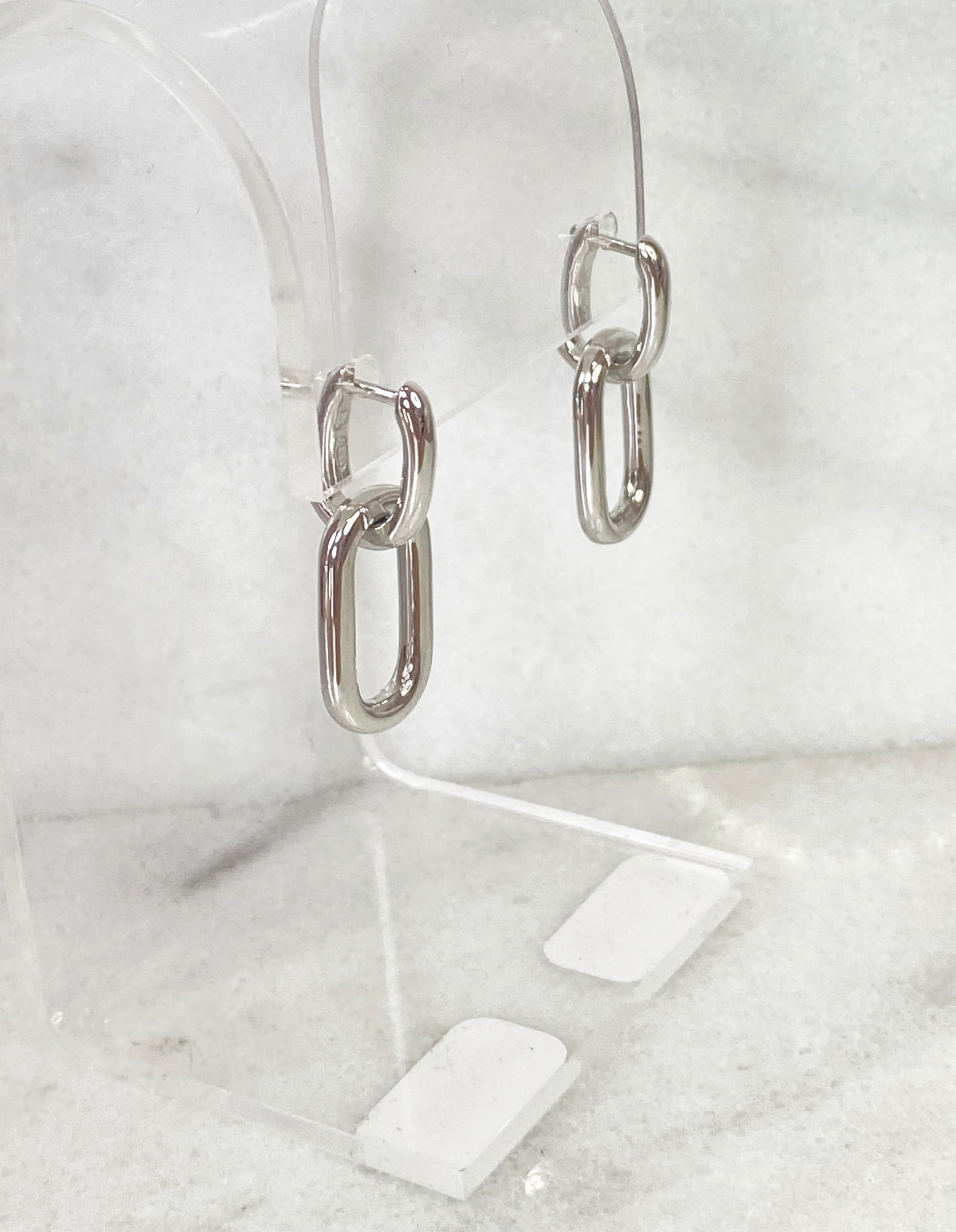 Sterling Silver Chain Link Hoops