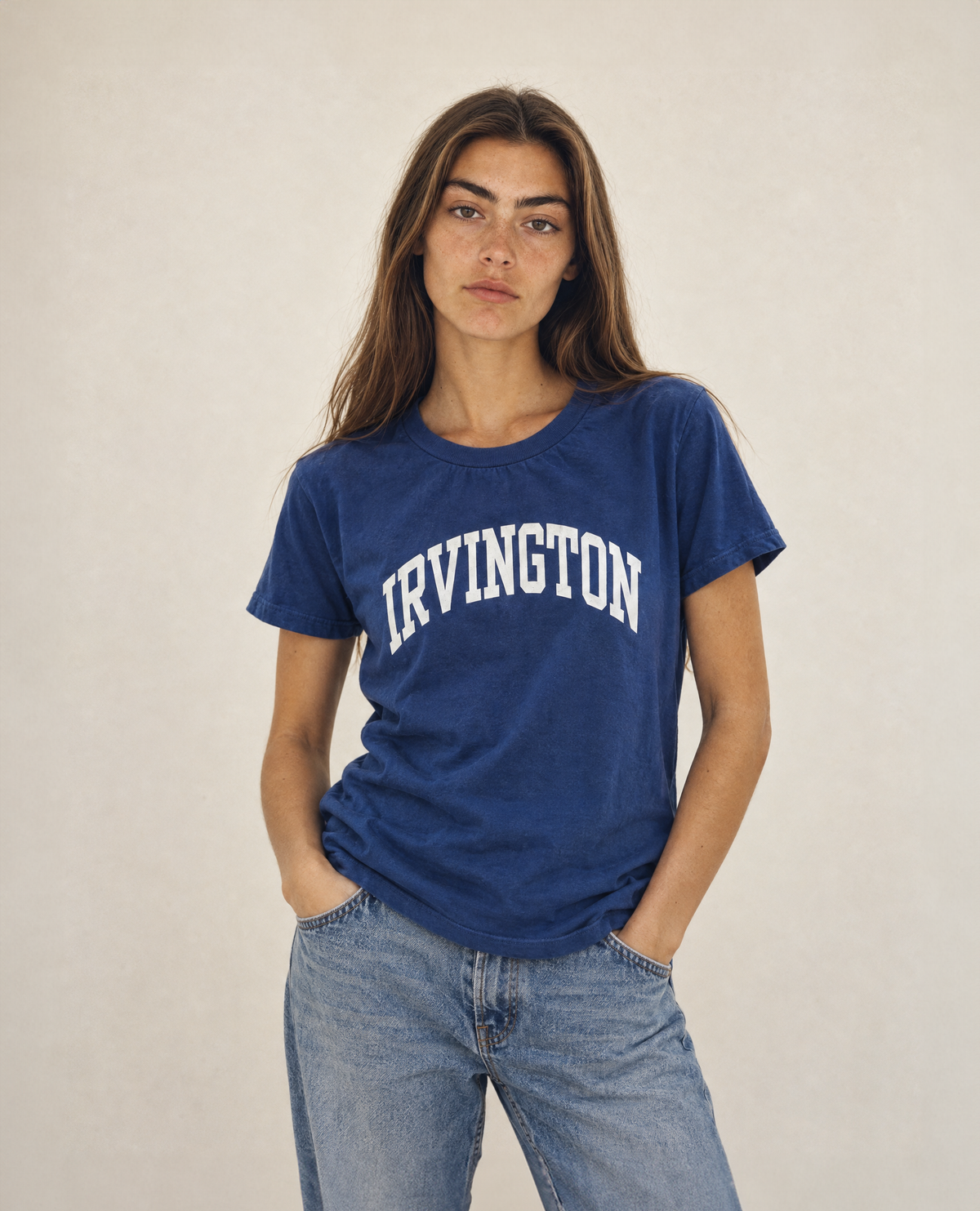 Irvington Souvenir Varsity Tee in Navy