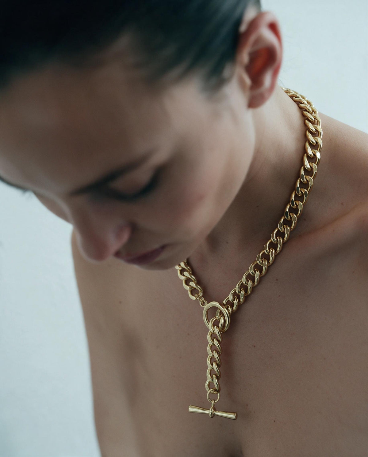 Linny Gold Chain Lariat Necklace