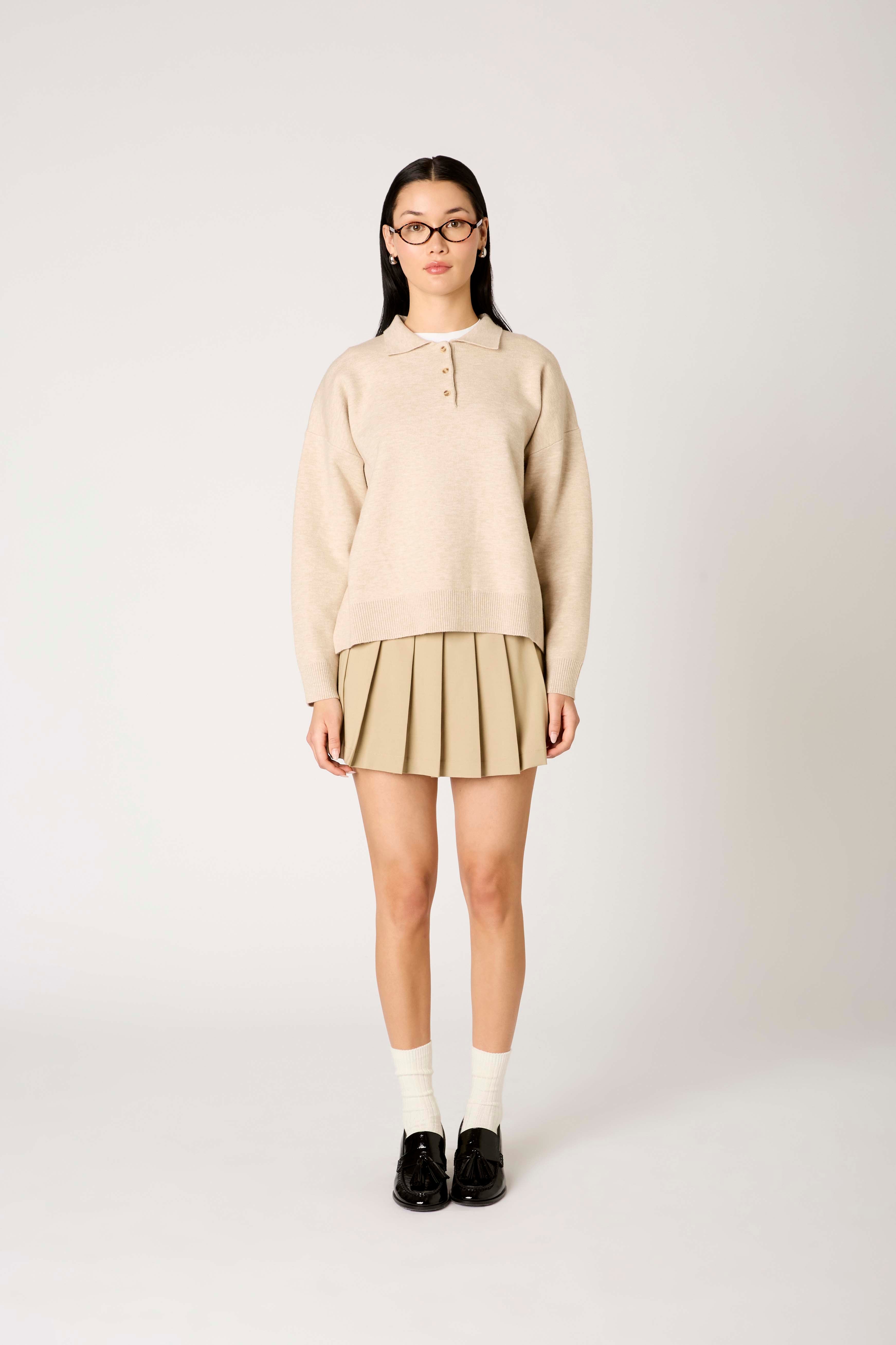 Marlowe Sweater in Oat front view