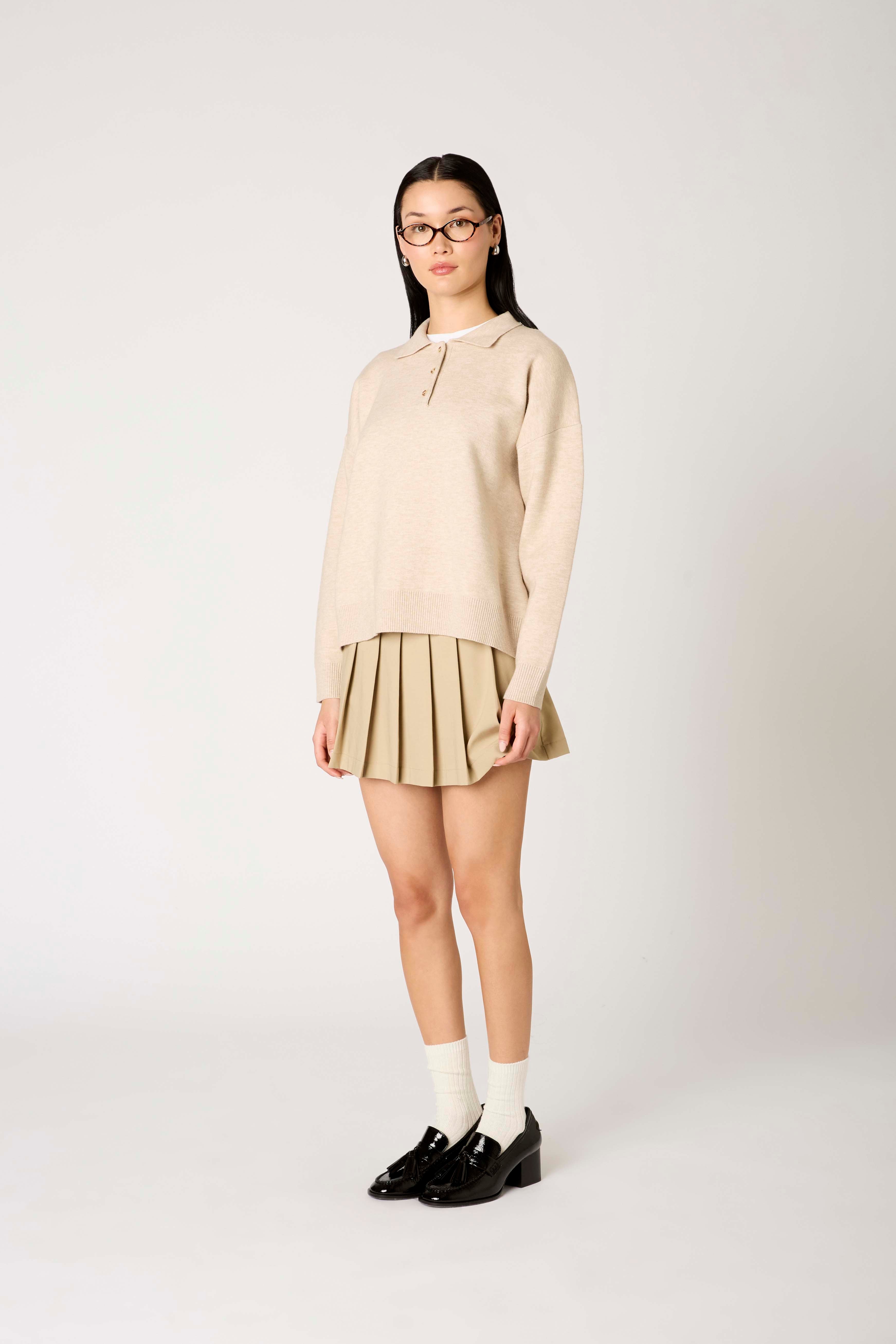 Marlowe Sweater in Oat side view