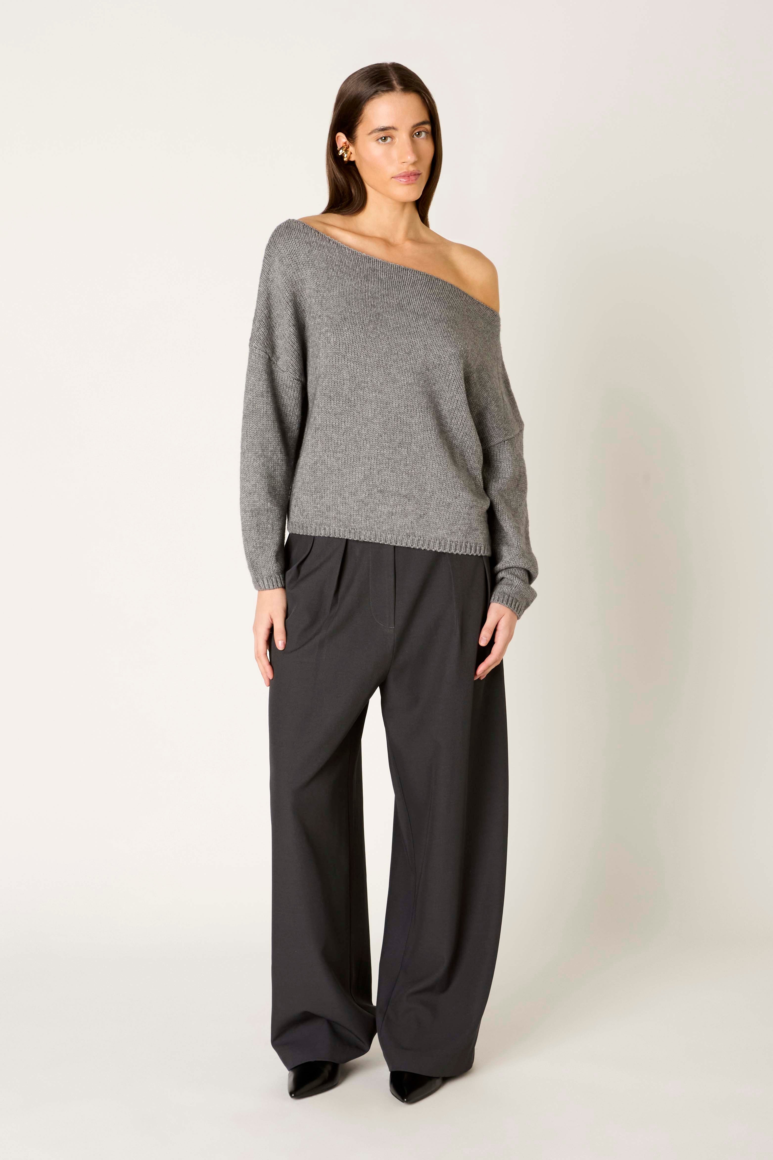 Nightmoor Sweater in Heather Gray front view