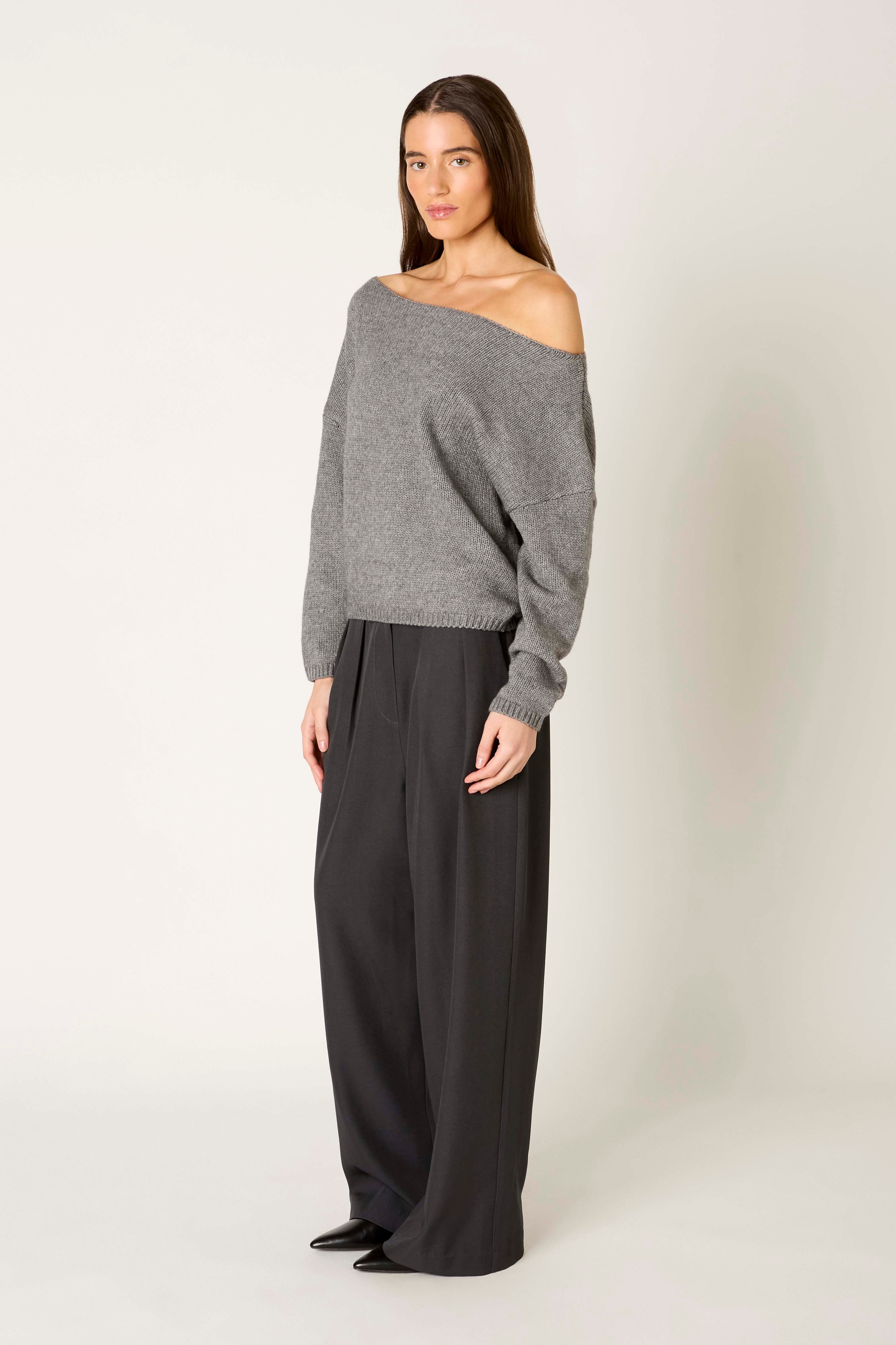 Nightmoor Sweater in Heather Gray detail