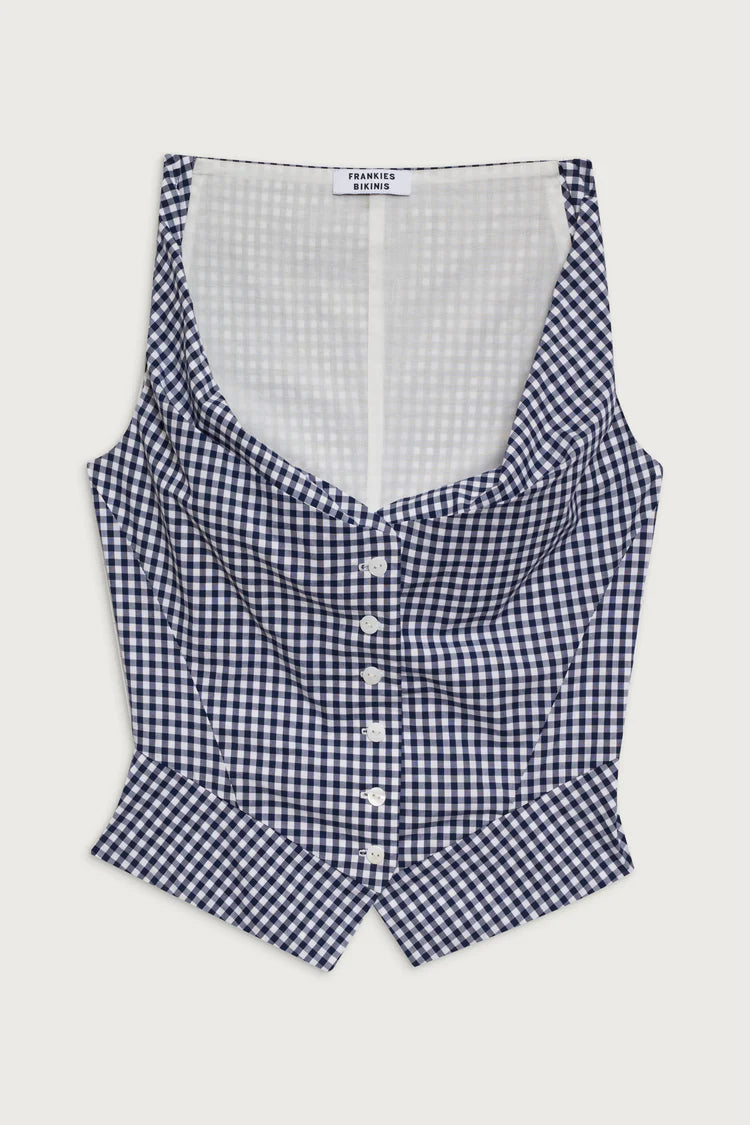 Parlour Poplin Blouse in Seaside Gingham