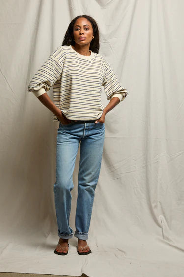 Roxy Stripe Loop Terry Sweatshirt — view 3
