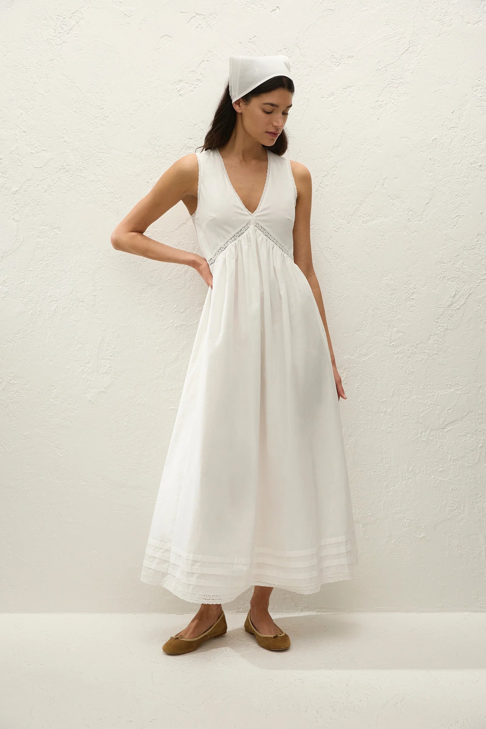 Fiora Mini Dress in Fresco Lace White