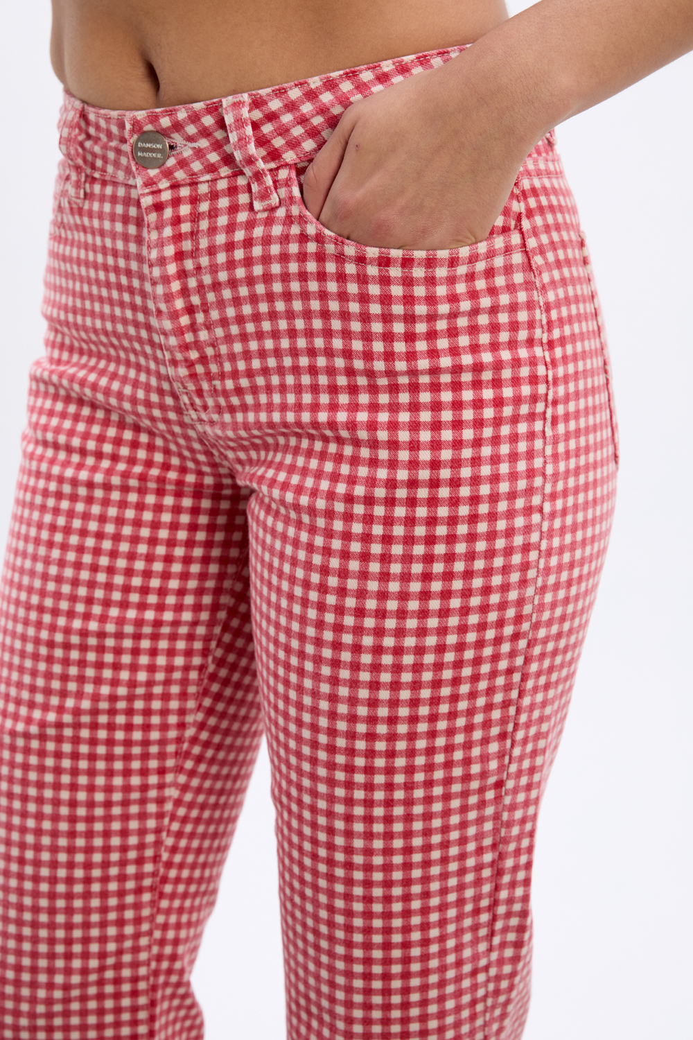 Kenny Jeans in Red Gingham — view 5